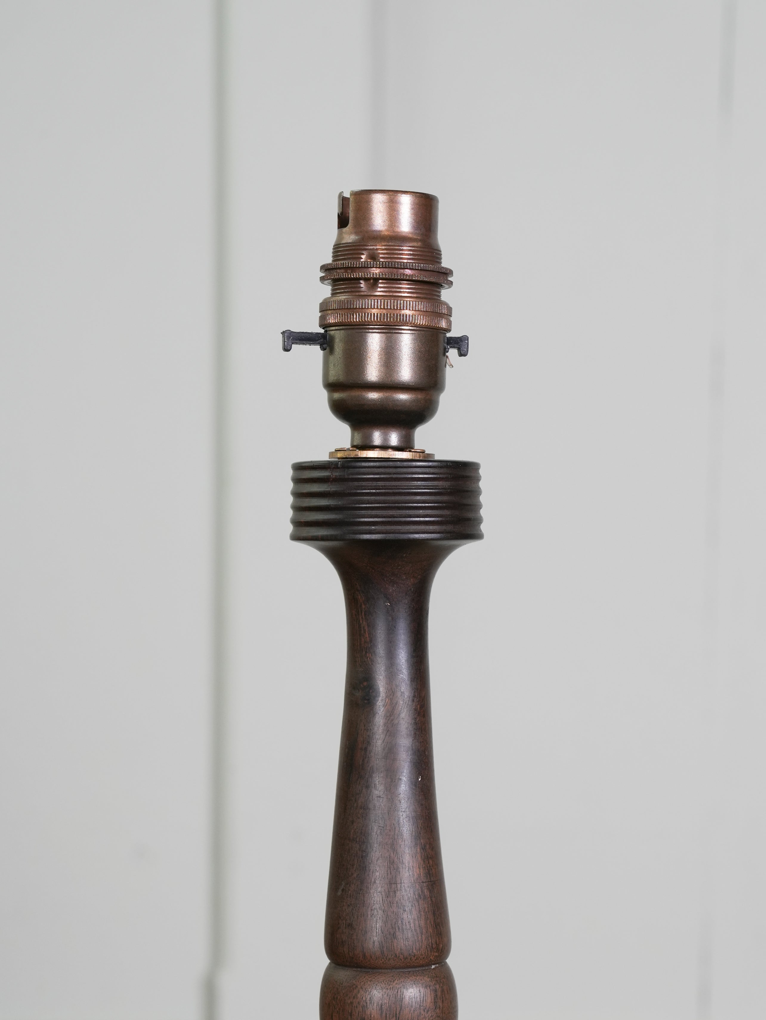 A Turned Tropical Hardwood Table Lamp