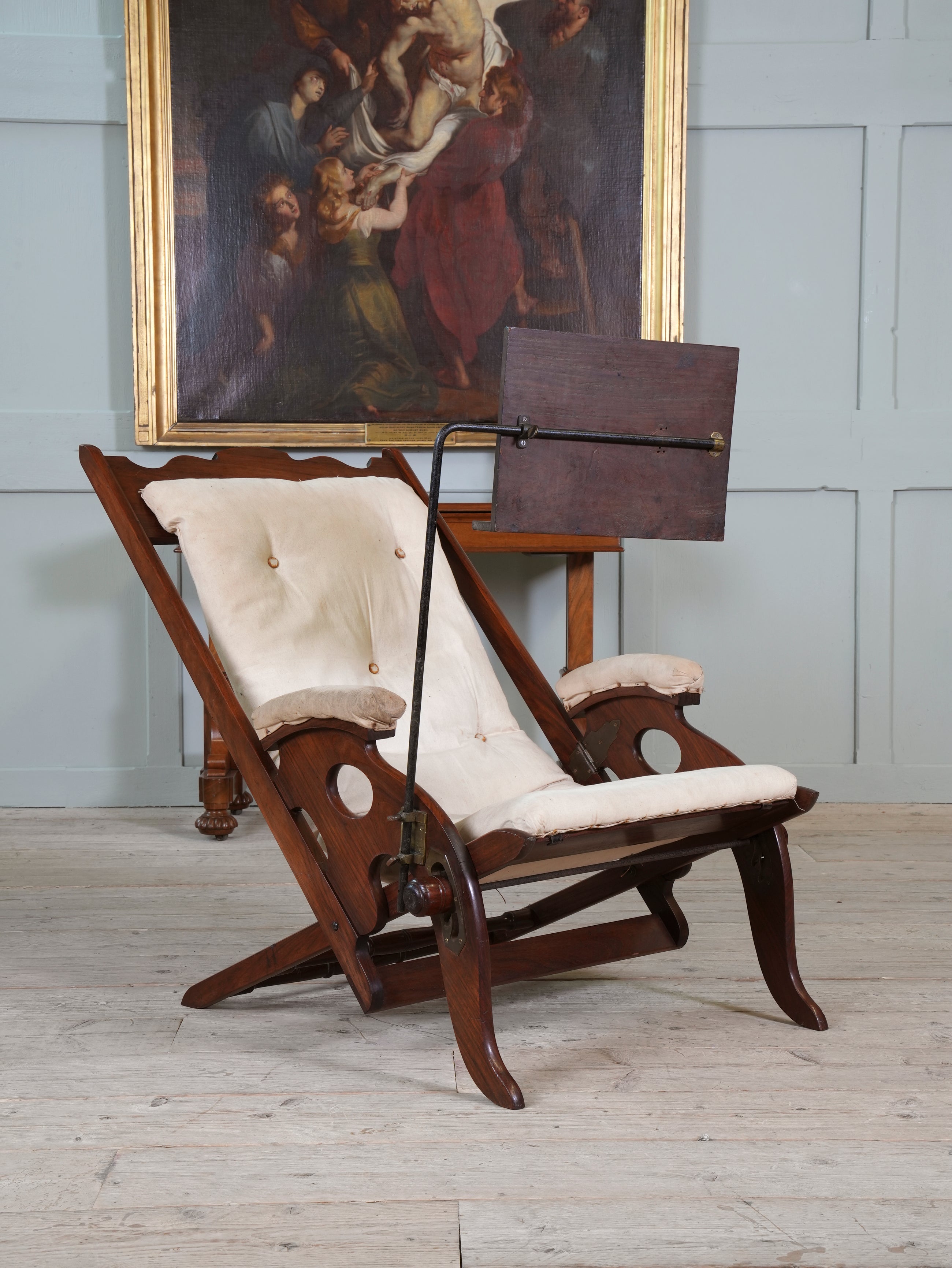 A Teak Campaign Chair