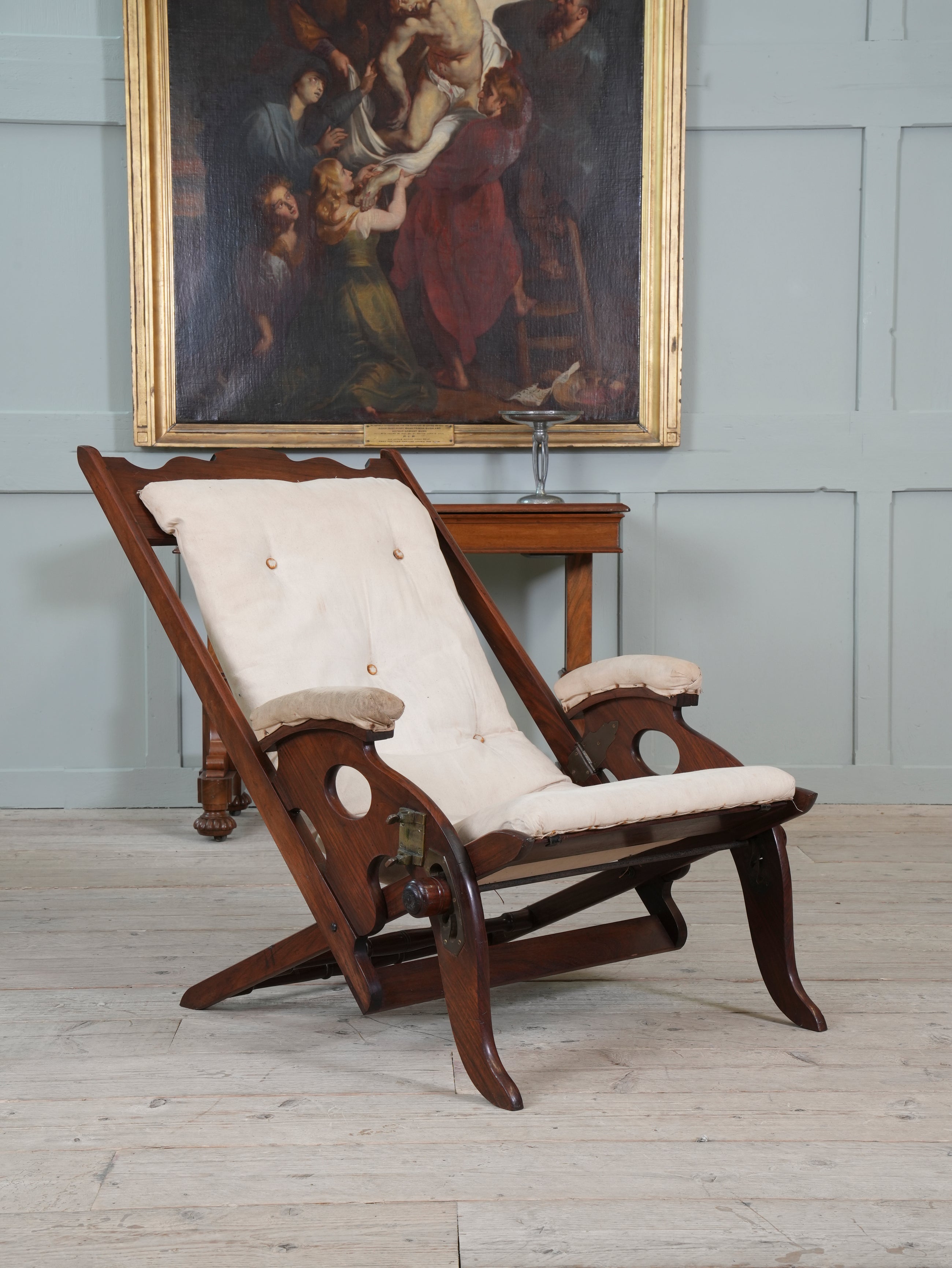A Teak Campaign Chair