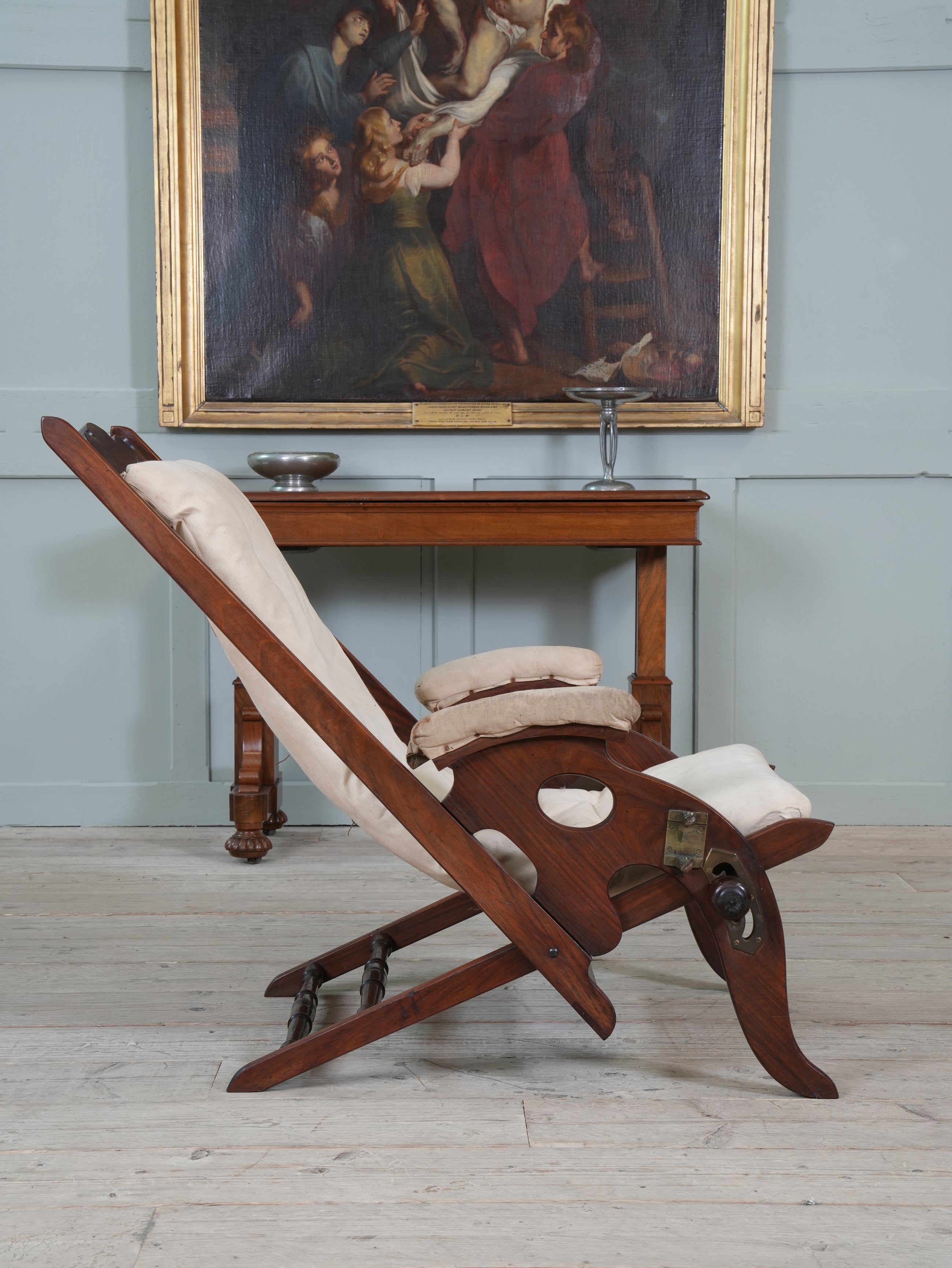 A Teak Campaign Chair