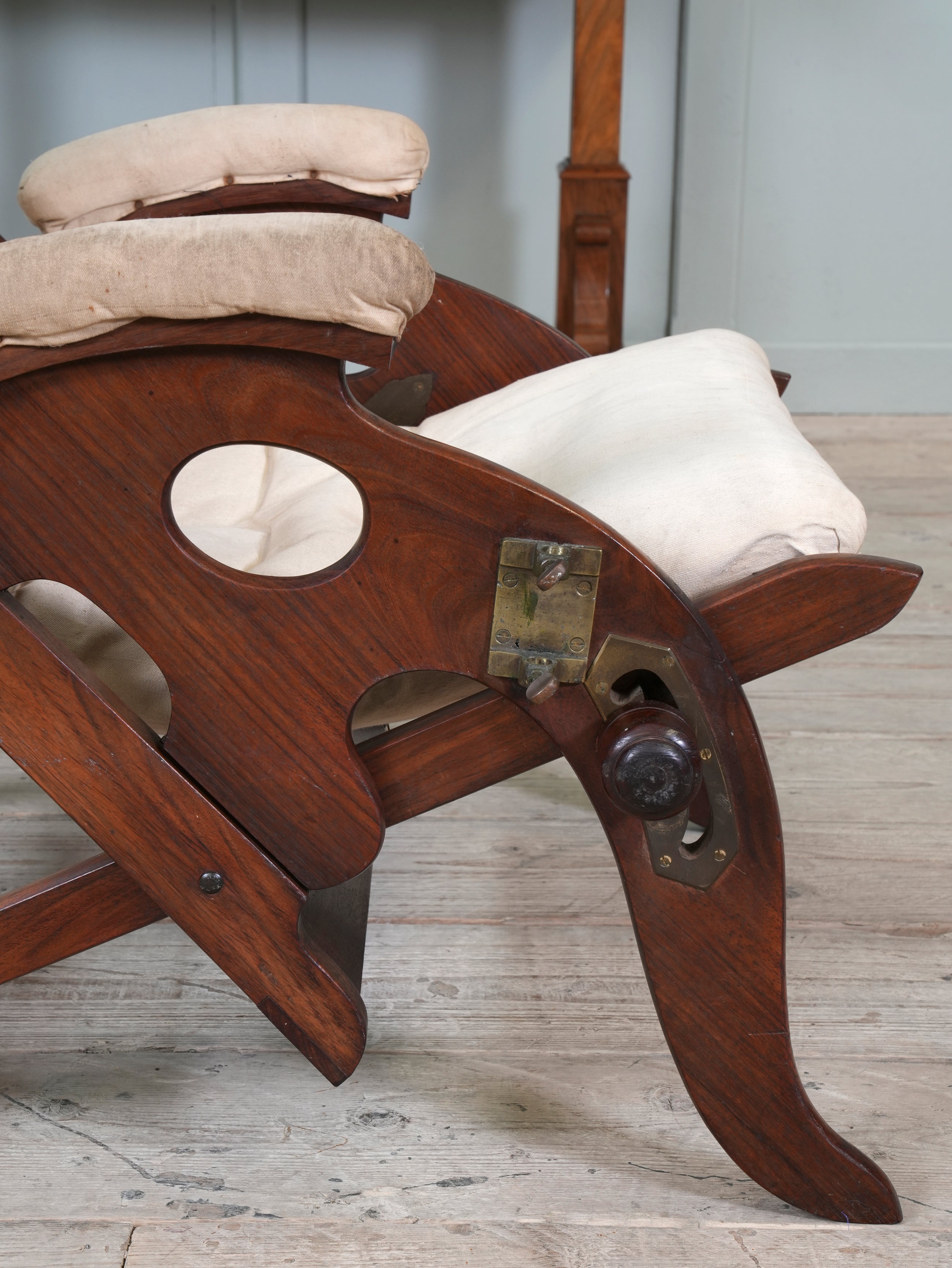 A Teak Campaign Chair