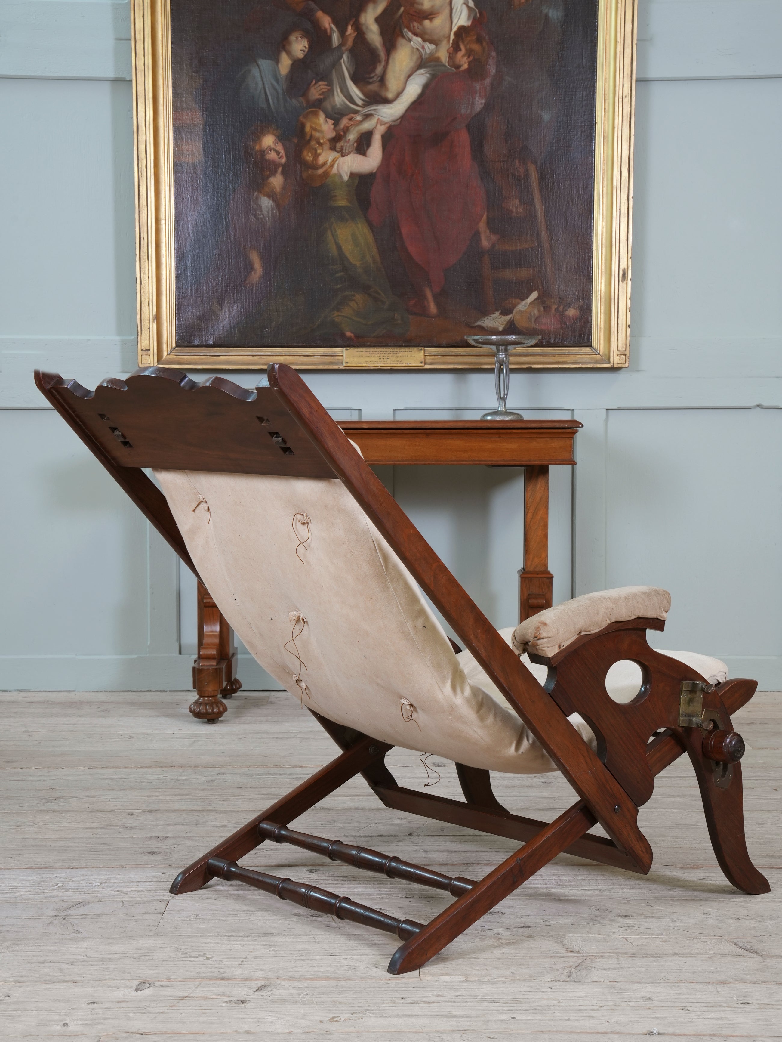 A Teak Campaign Chair