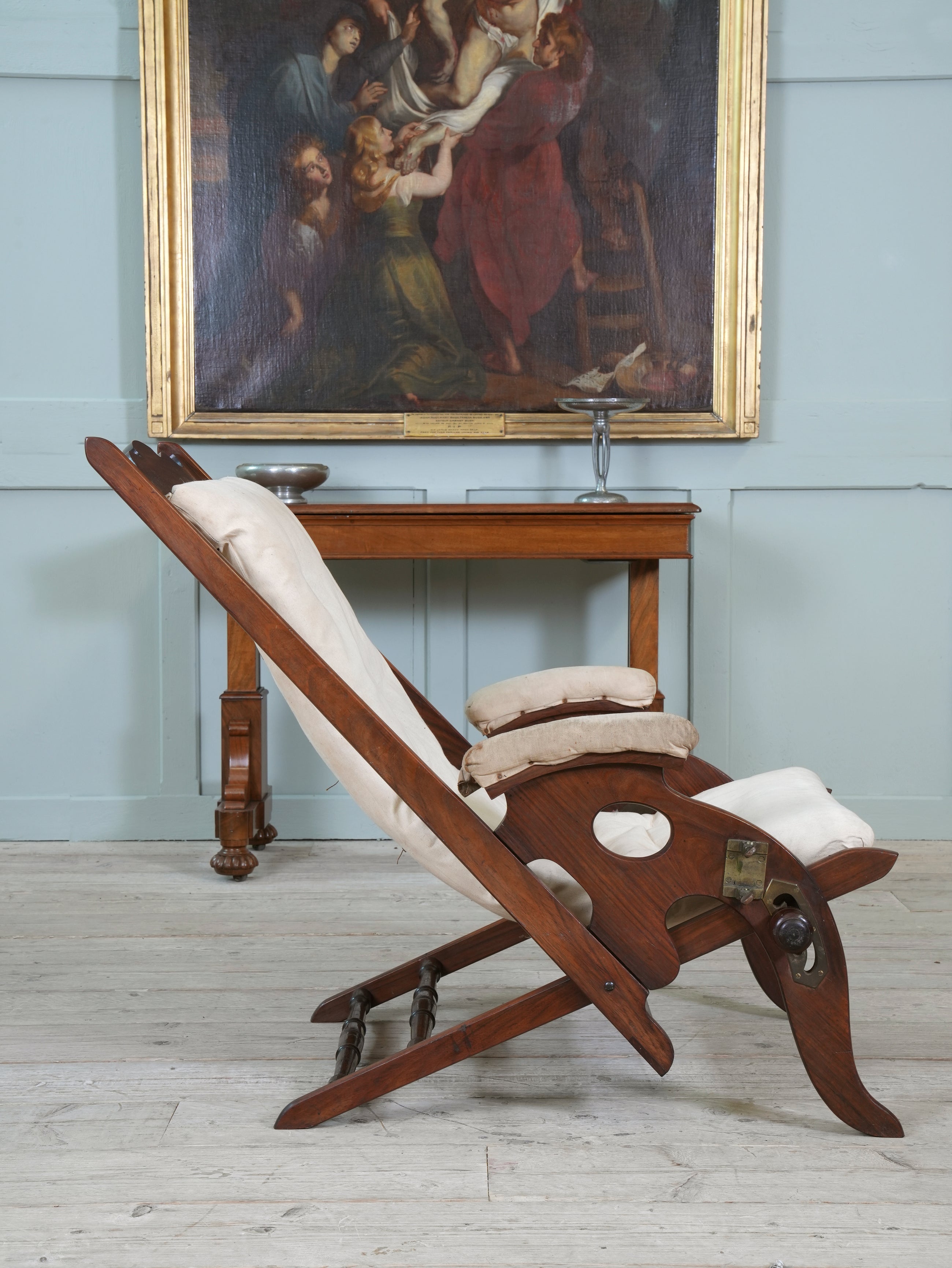 A Teak Campaign Chair
