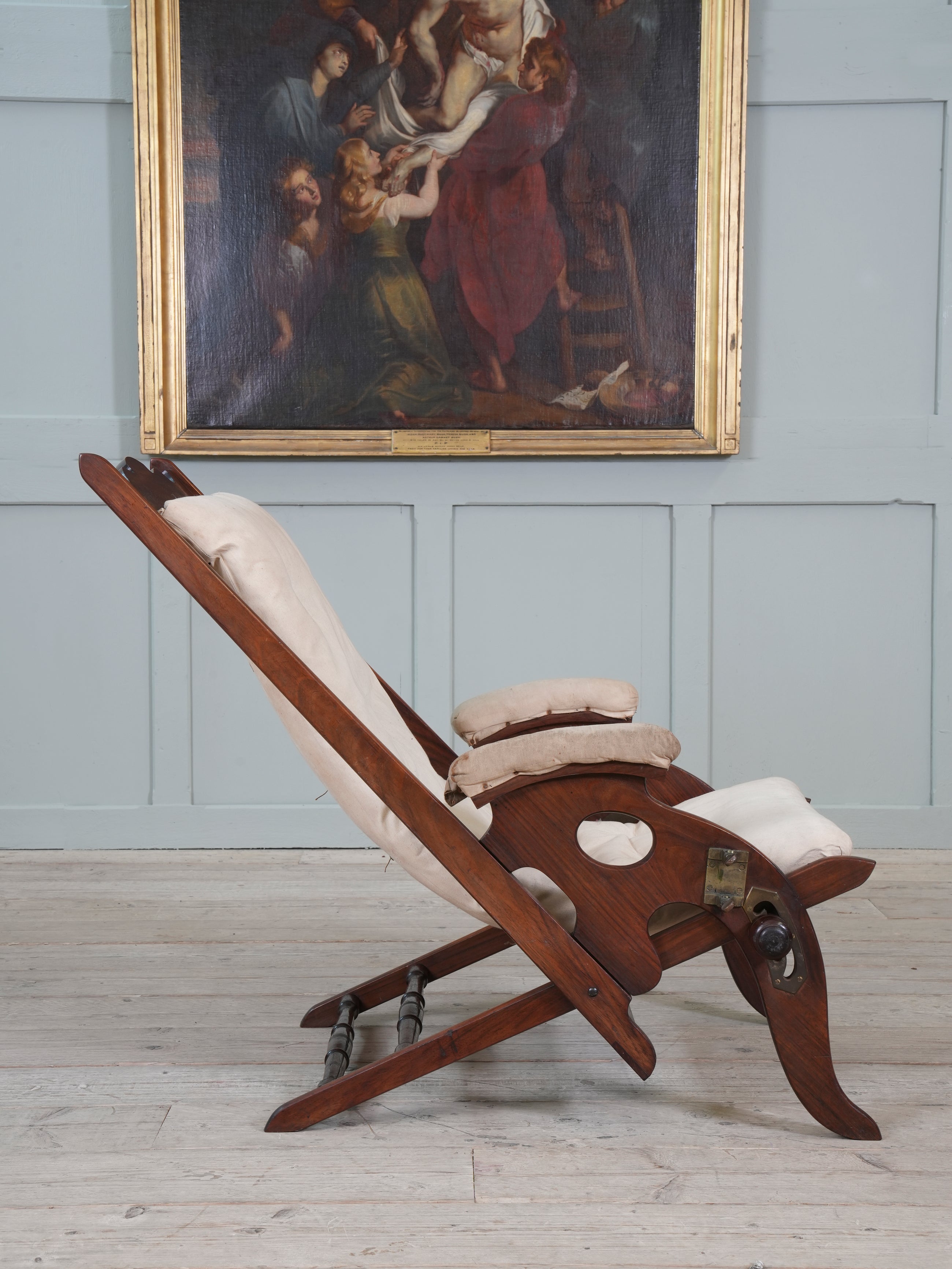 A Teak Campaign Chair