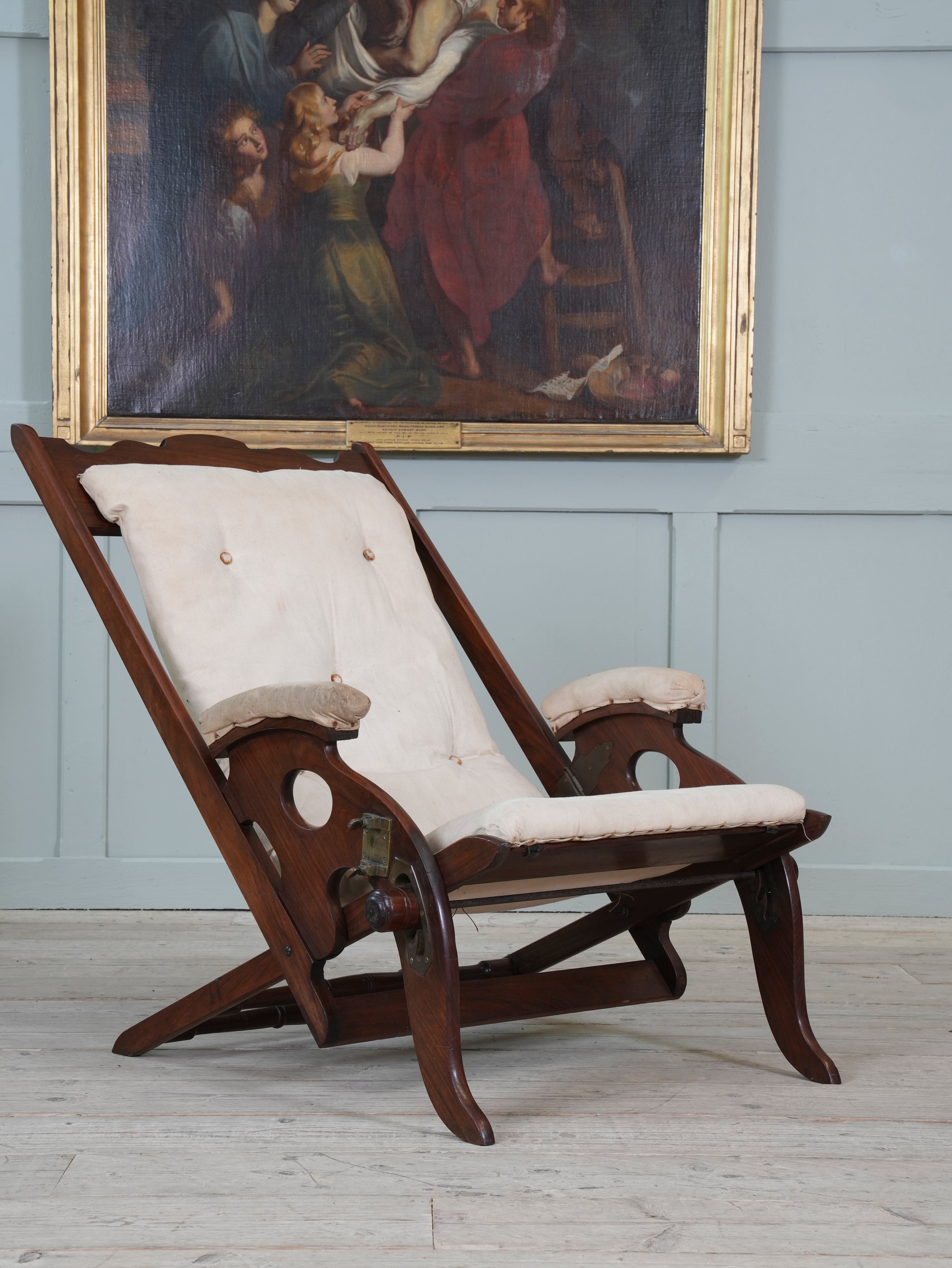 A Teak Campaign Chair