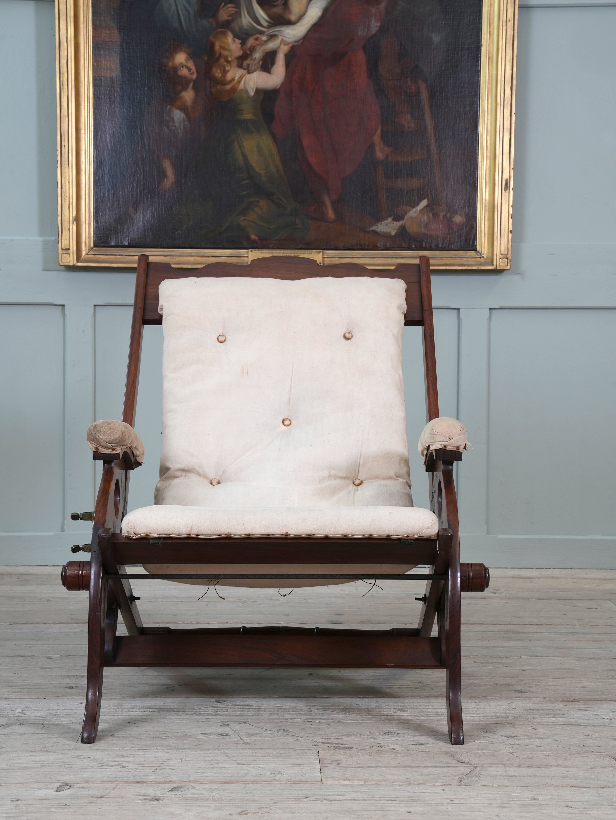 A Teak Campaign Chair