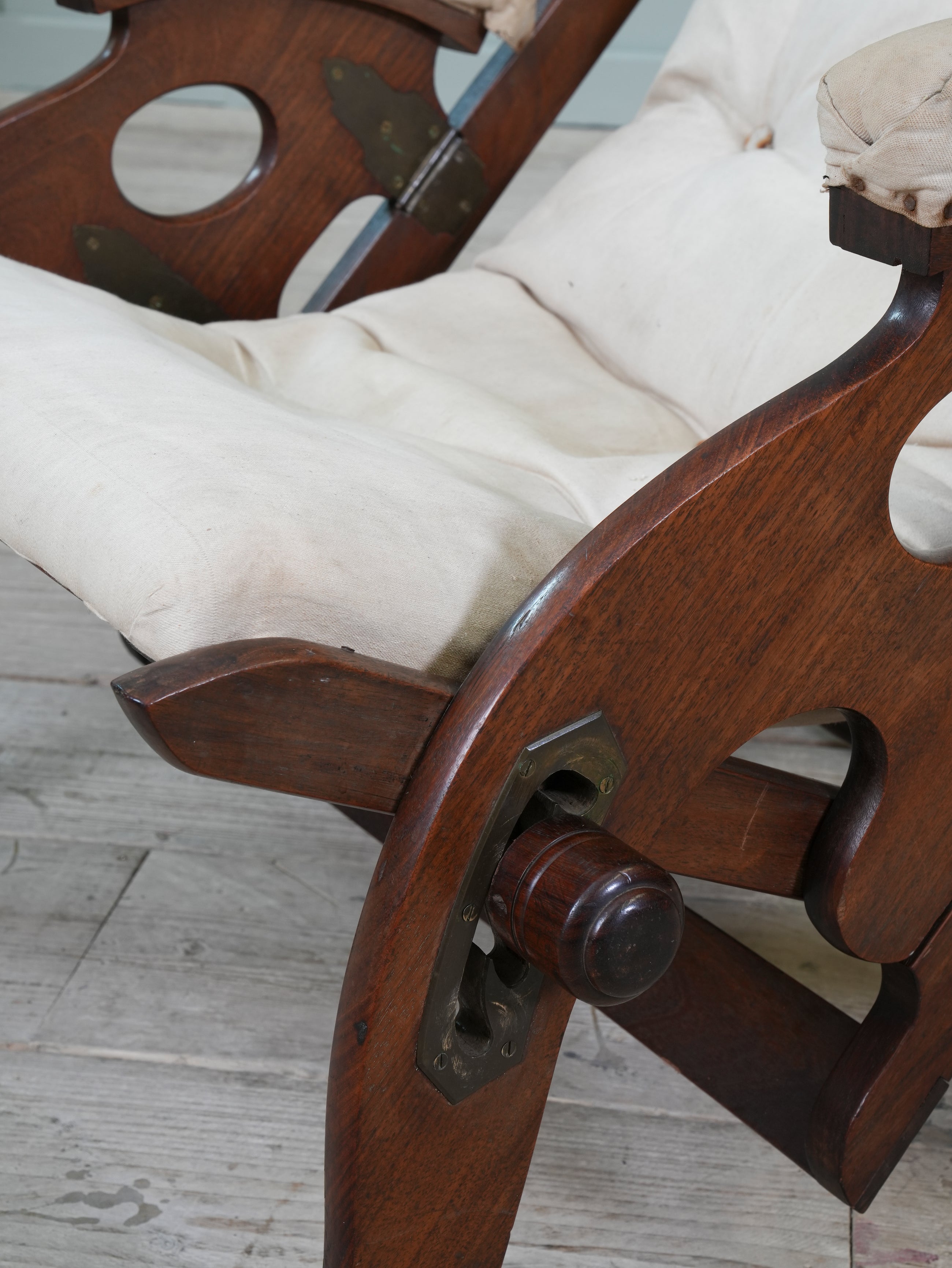 A Teak Campaign Chair