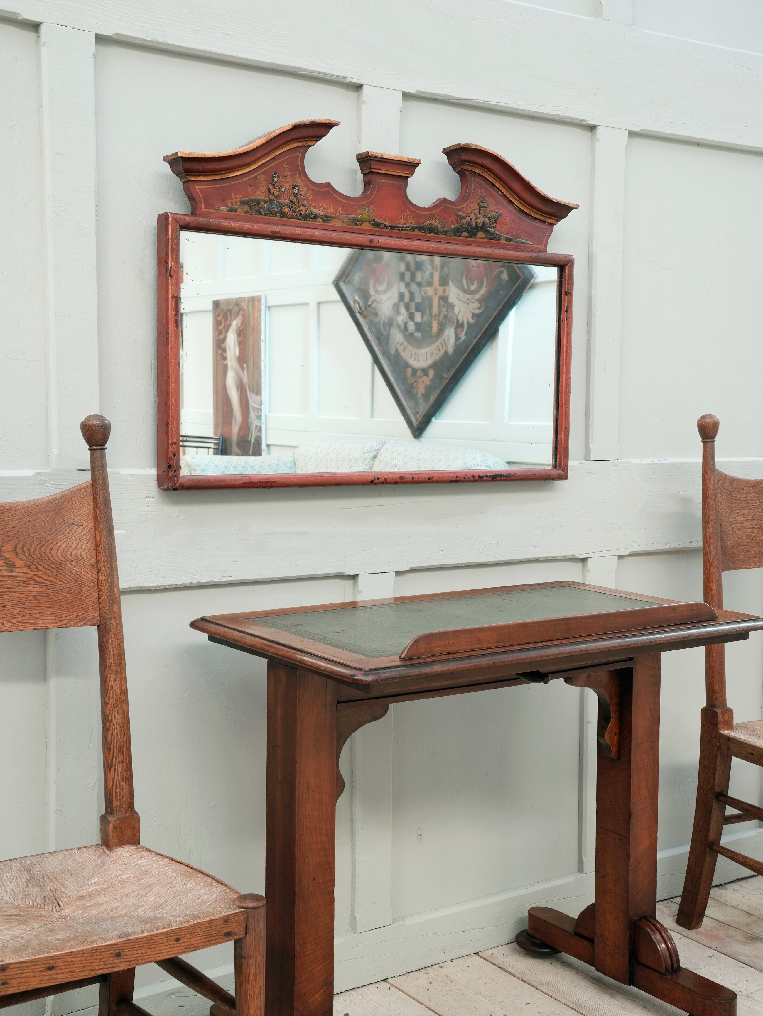 A Late 19th Century Chinoiserie Overmantel Mirror