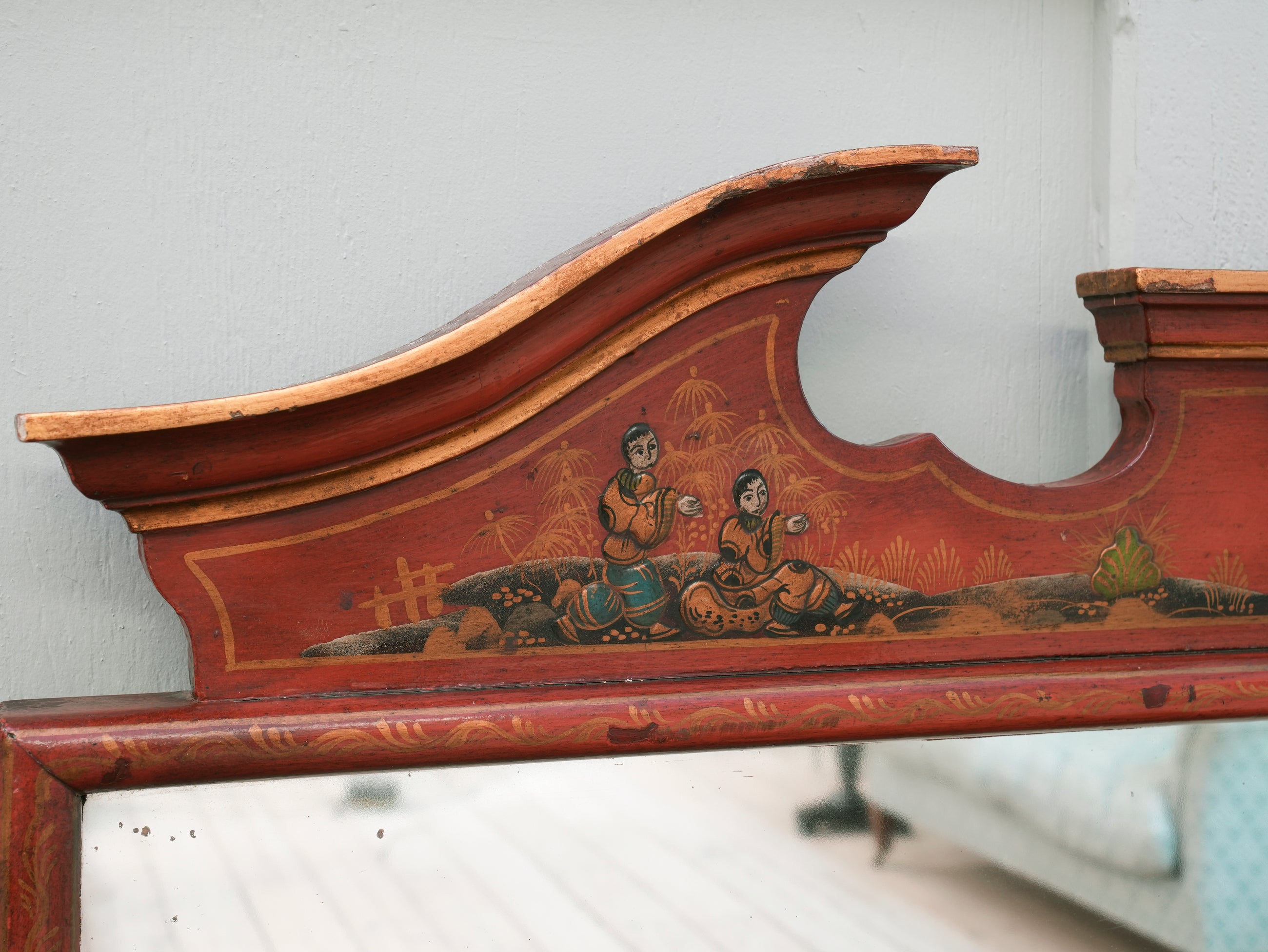 A Late 19th Century Chinoiserie Overmantel Mirror