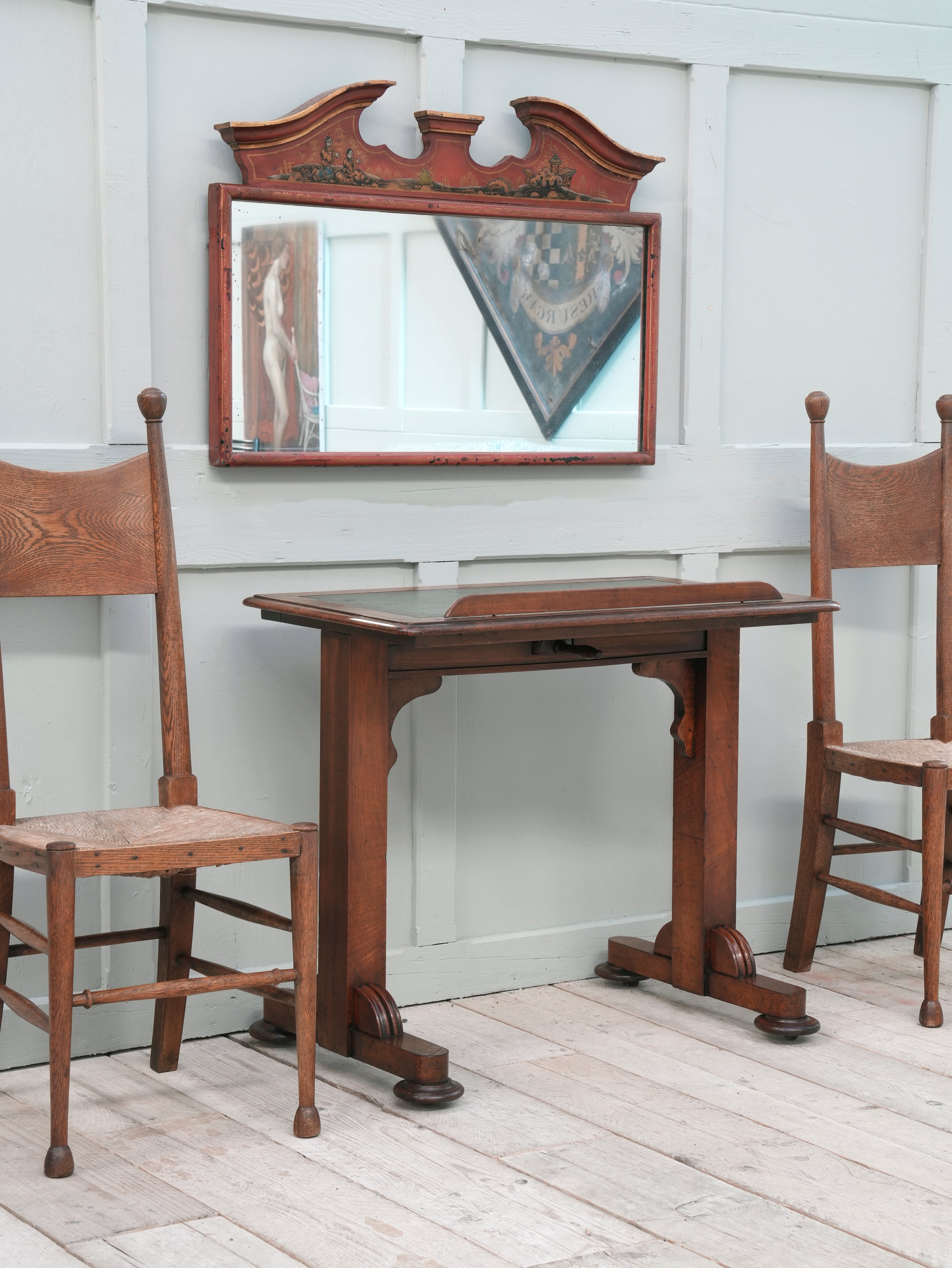 A Late 19th Century Chinoiserie Overmantel Mirror