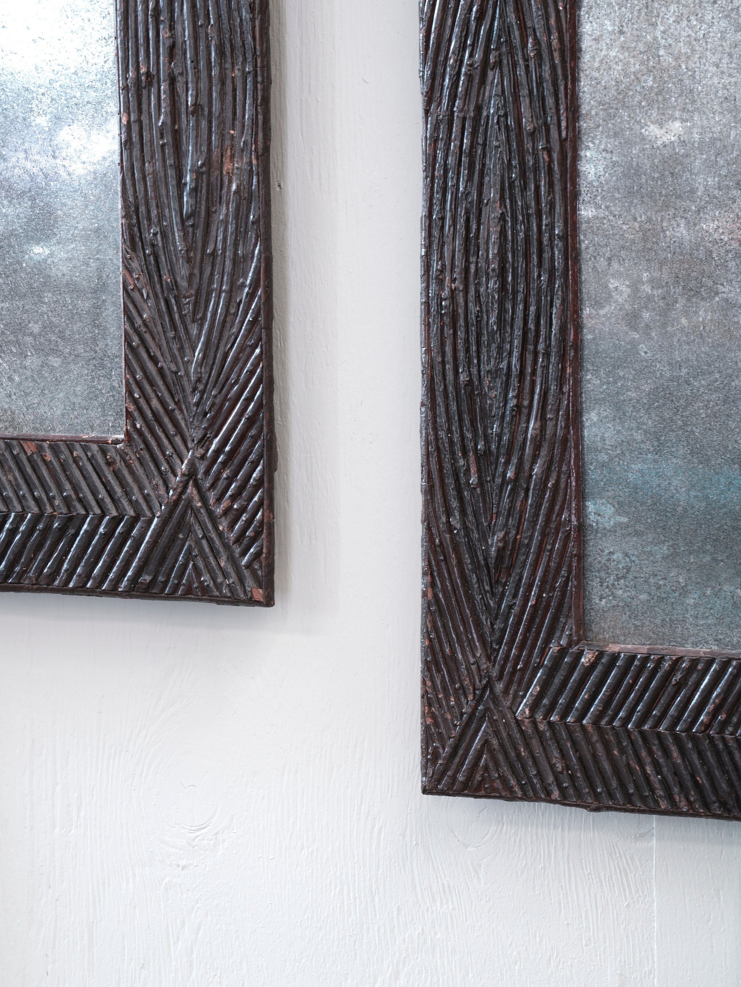 A Pair of Art Populaire Twig Work Mirrors