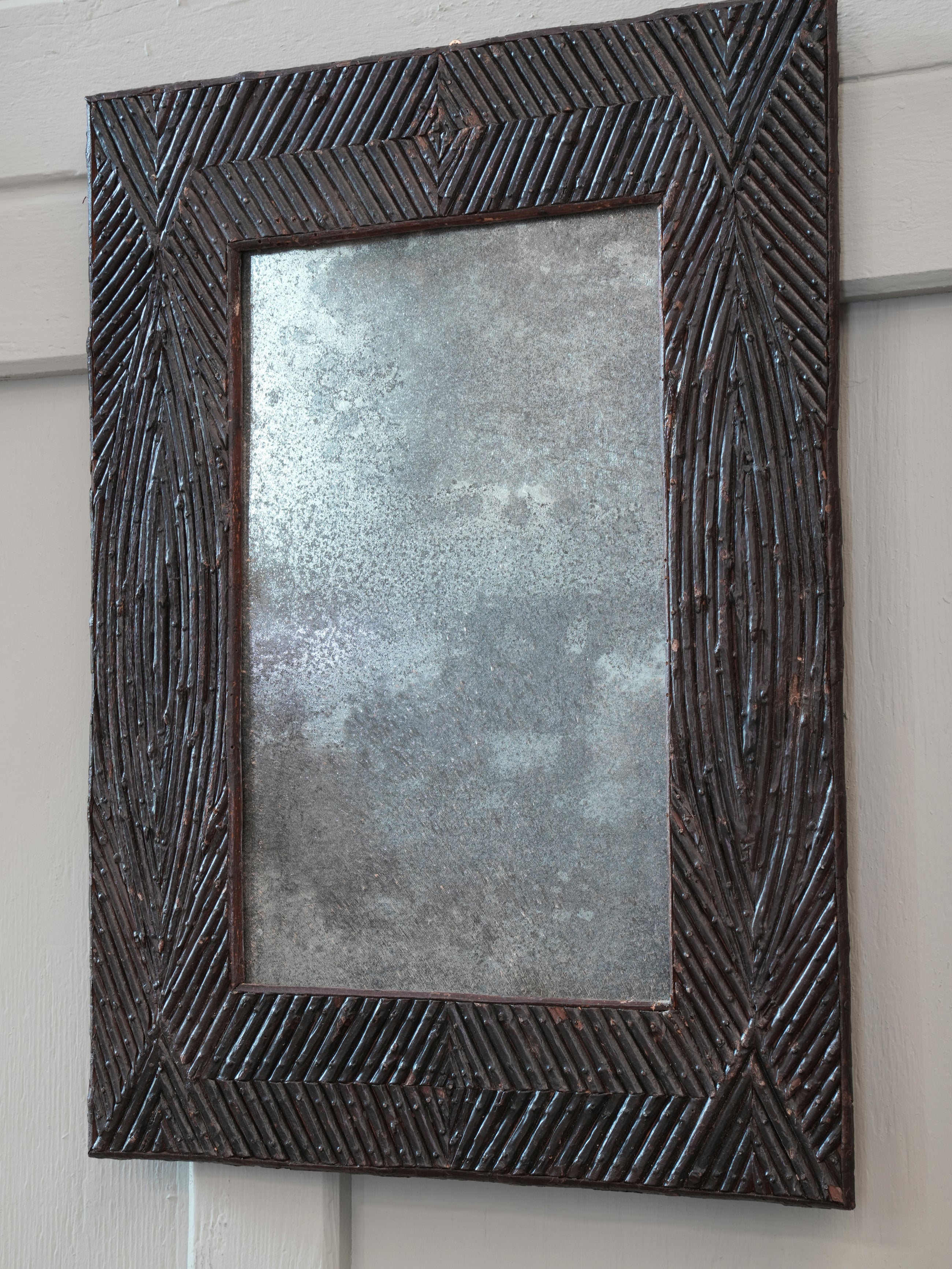 A Pair of Art Populaire Twig Work Mirrors