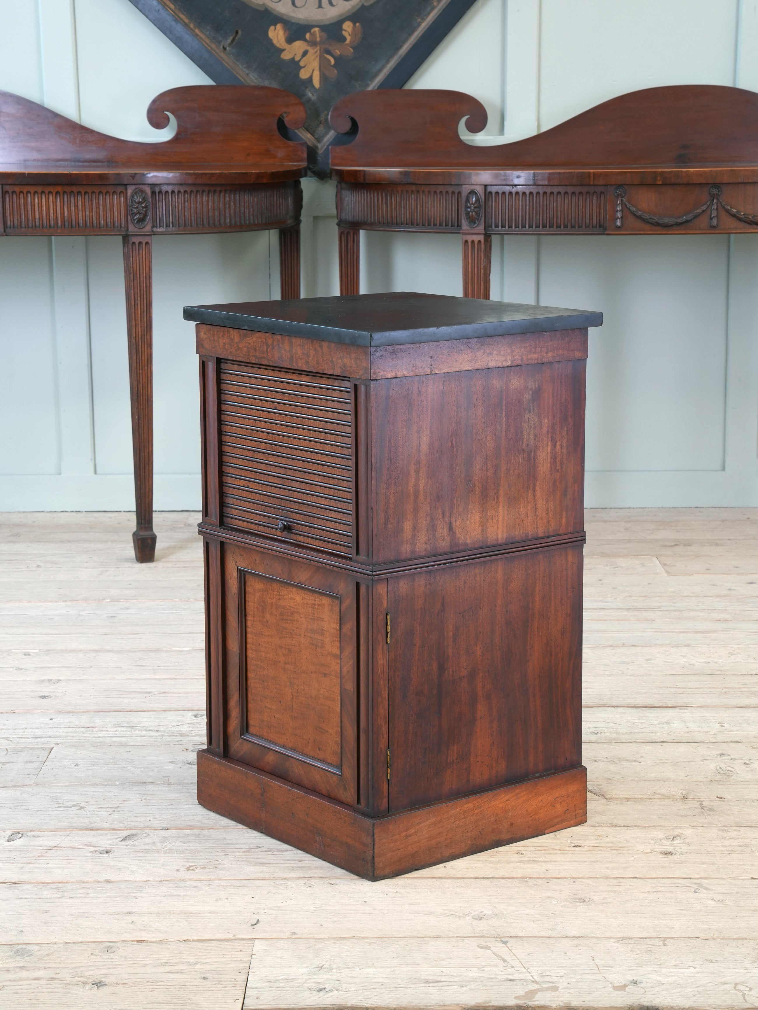 A Regency Mahogany Tambour Fronted Cabinet
