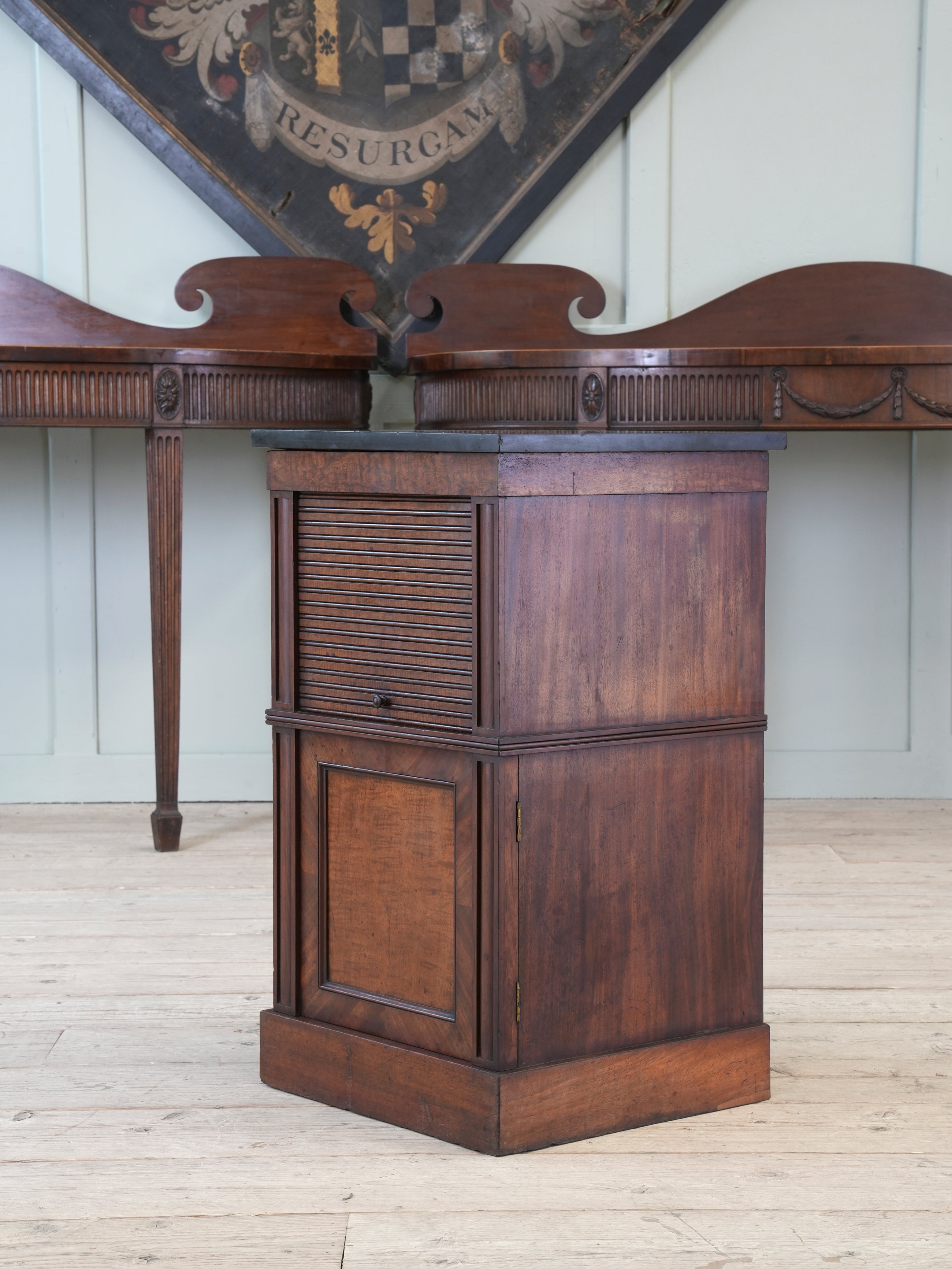 A Regency Mahogany Tambour Fronted Cabinet