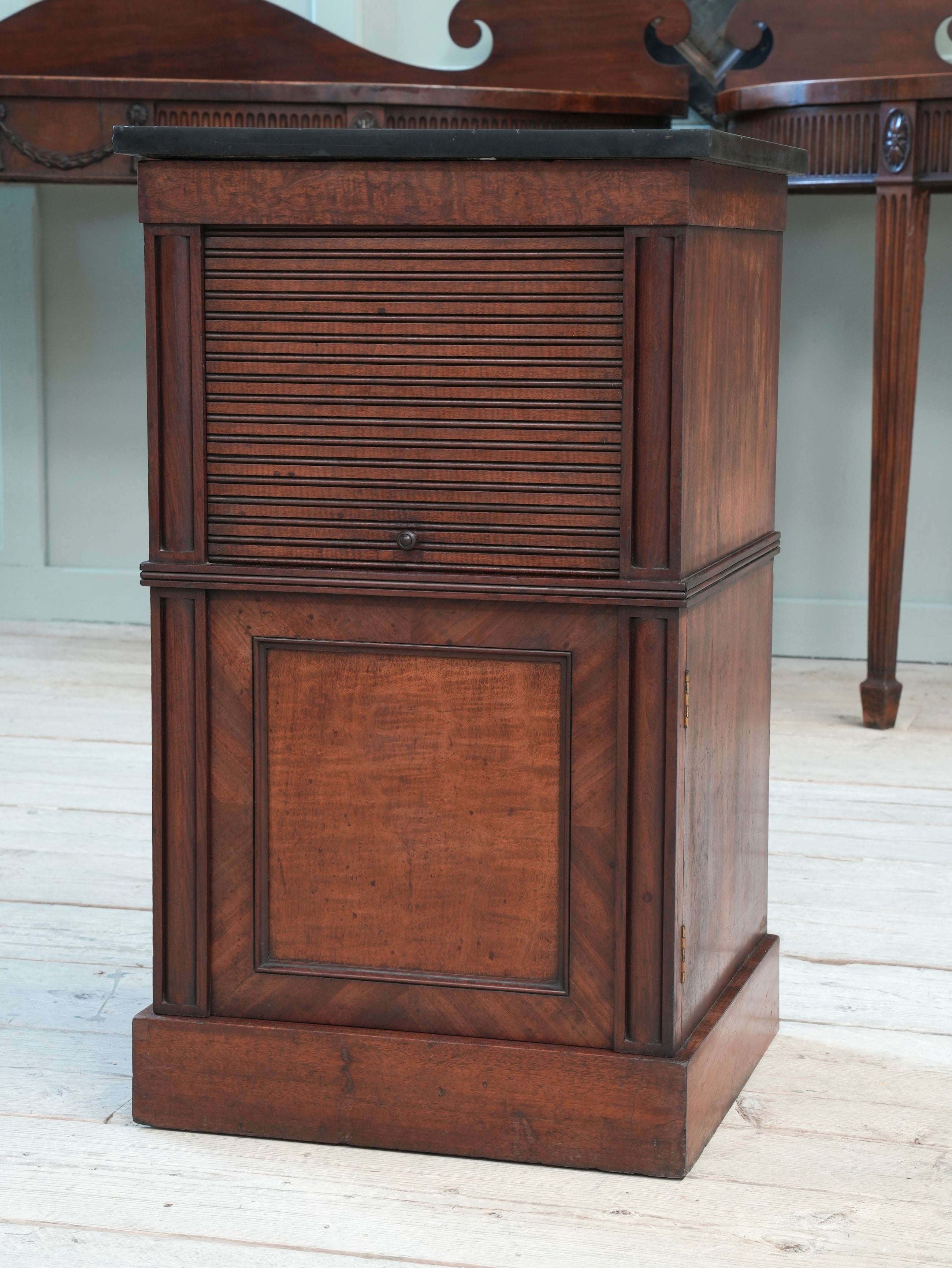 A Regency Mahogany Tambour Fronted Cabinet