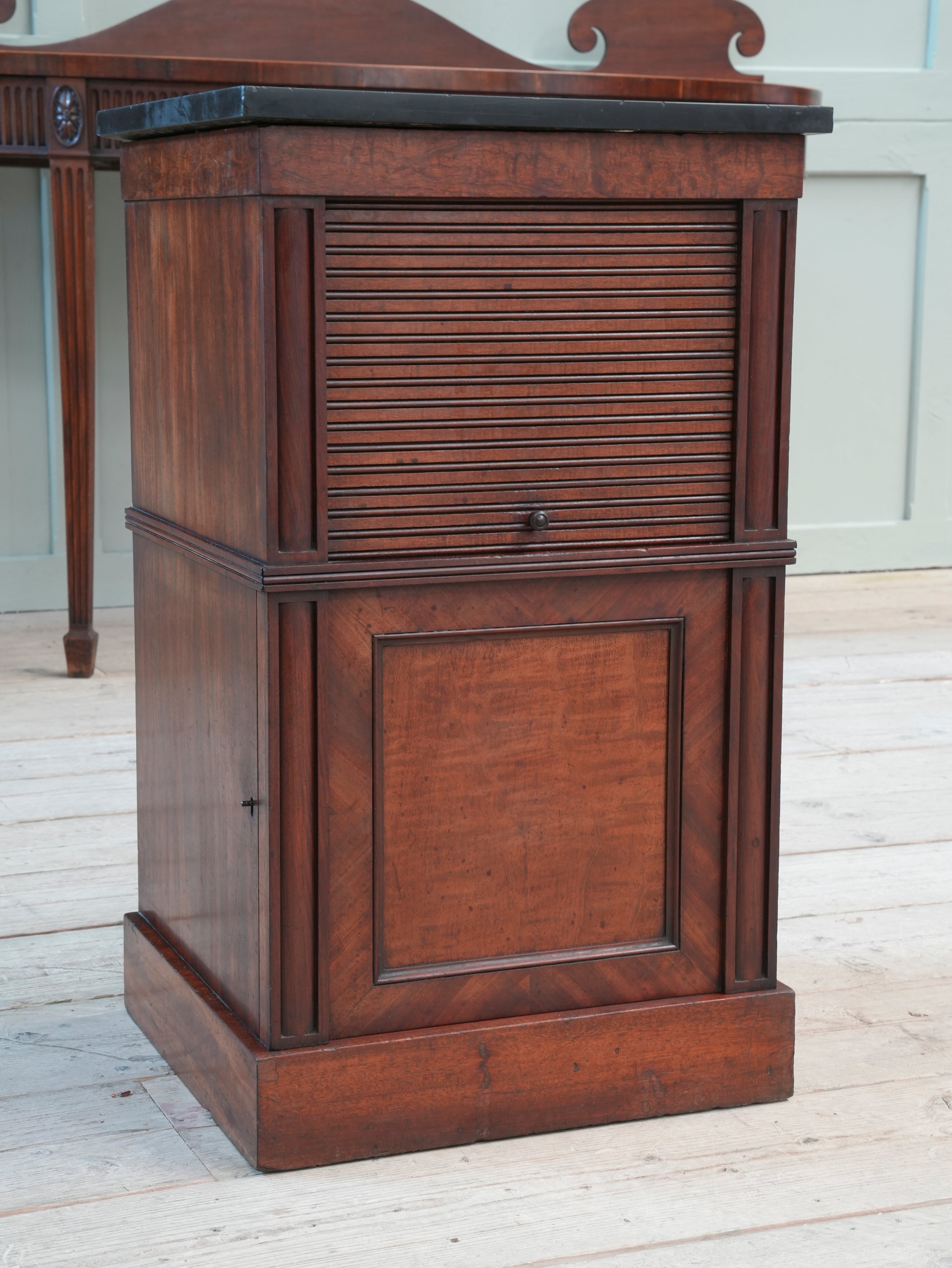 A Regency Mahogany Tambour Fronted Cabinet