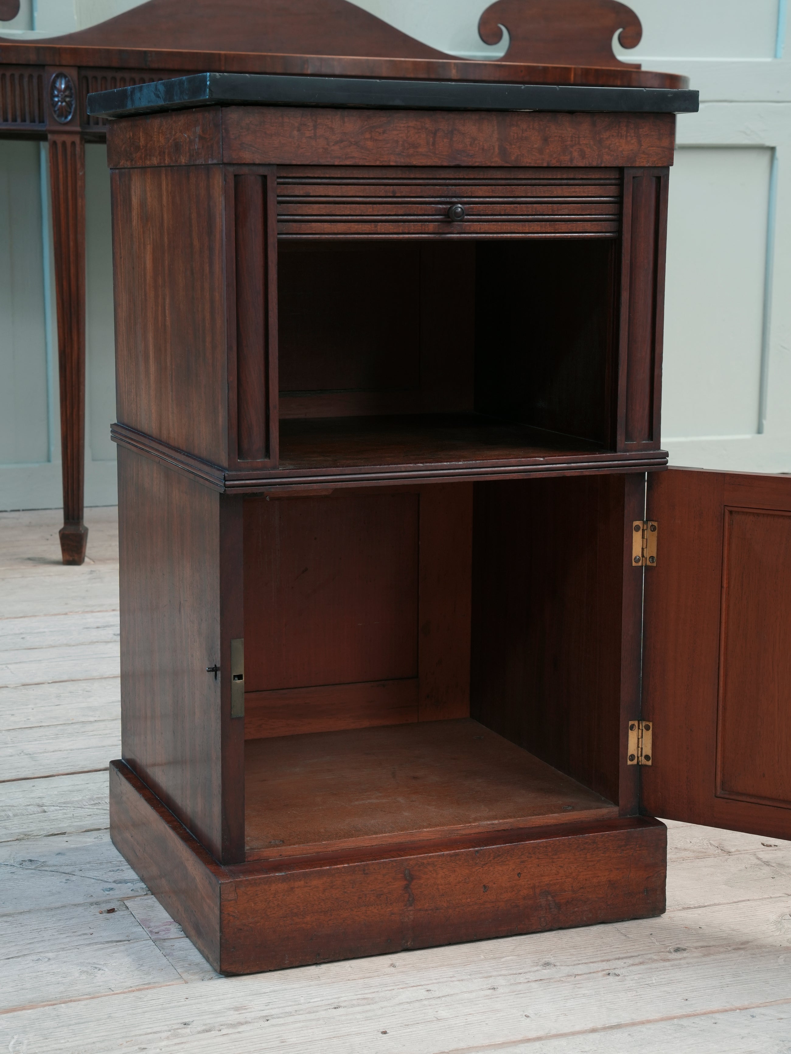 A Regency Mahogany Tambour Fronted Cabinet