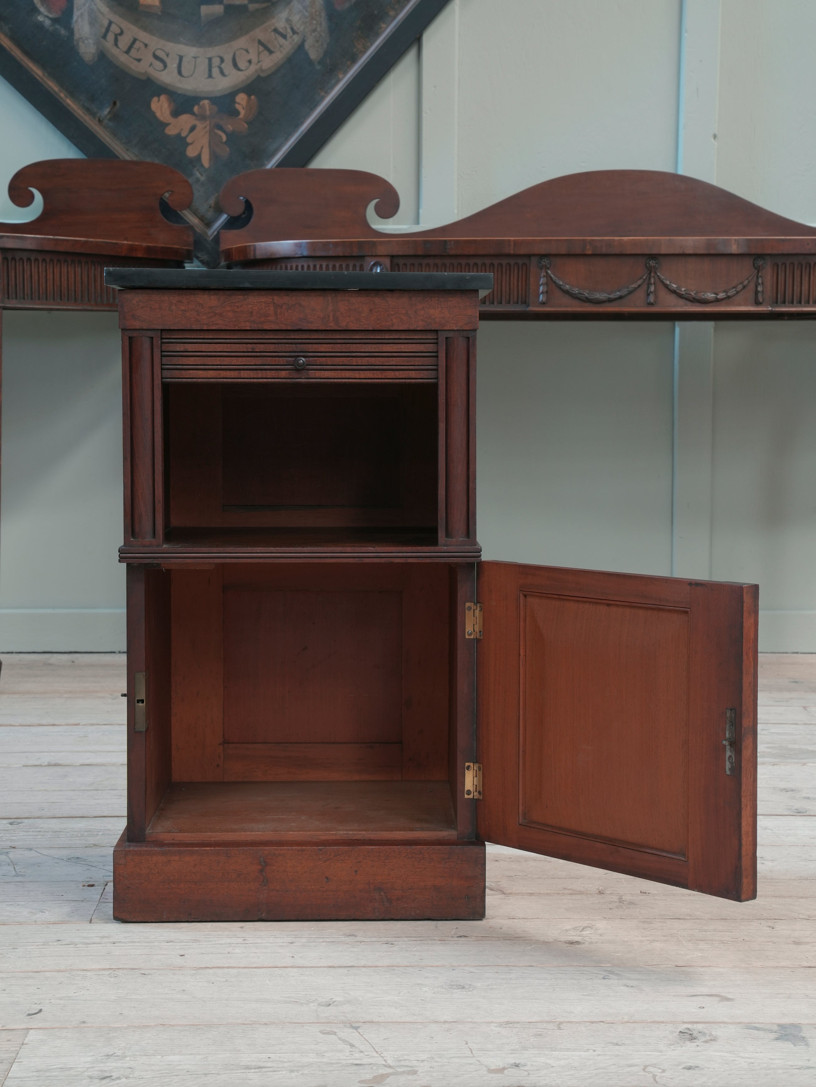 A Regency Mahogany Tambour Fronted Cabinet