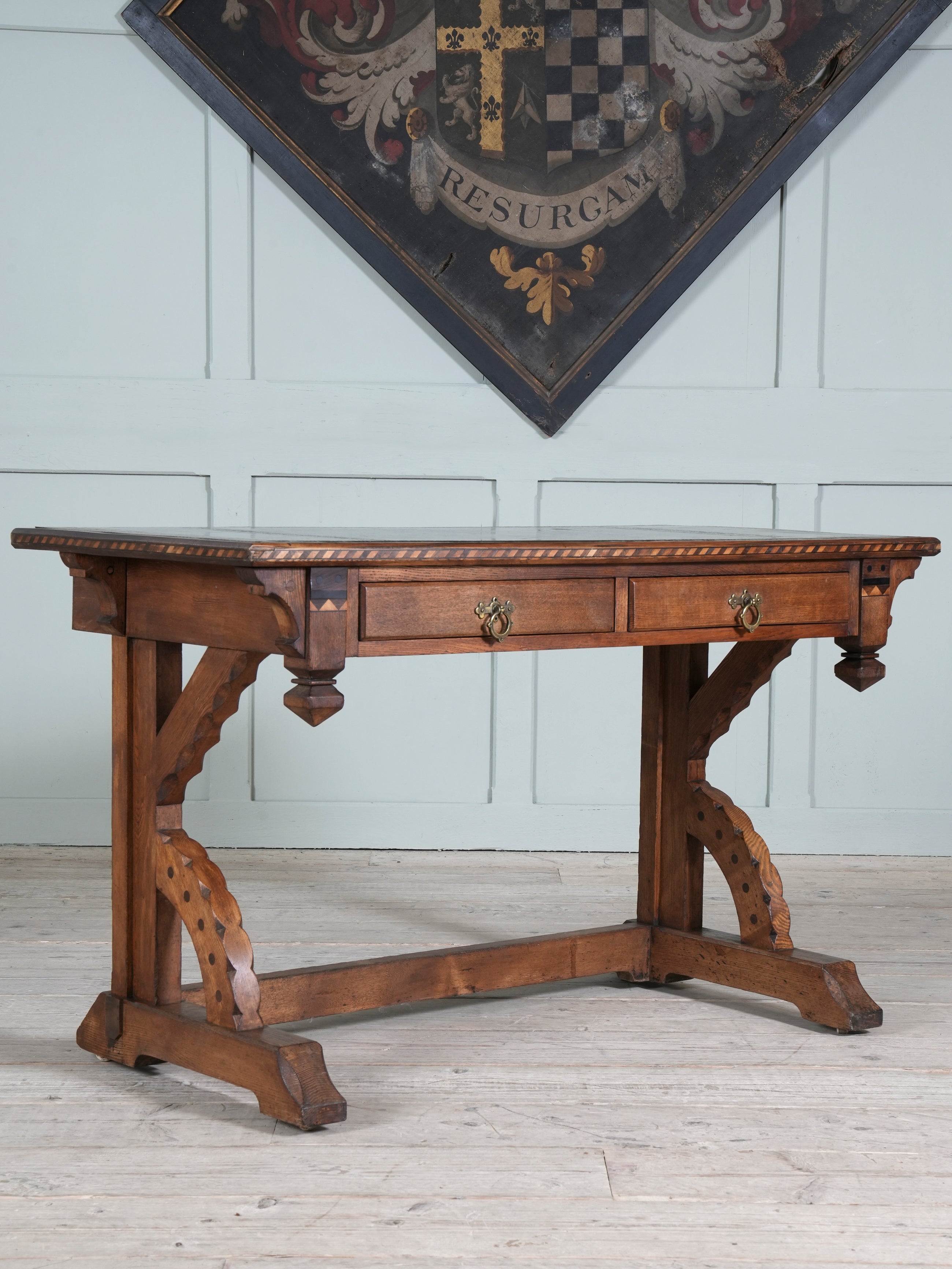 A Gothic Revival Desk in the manner of Charles Bevan