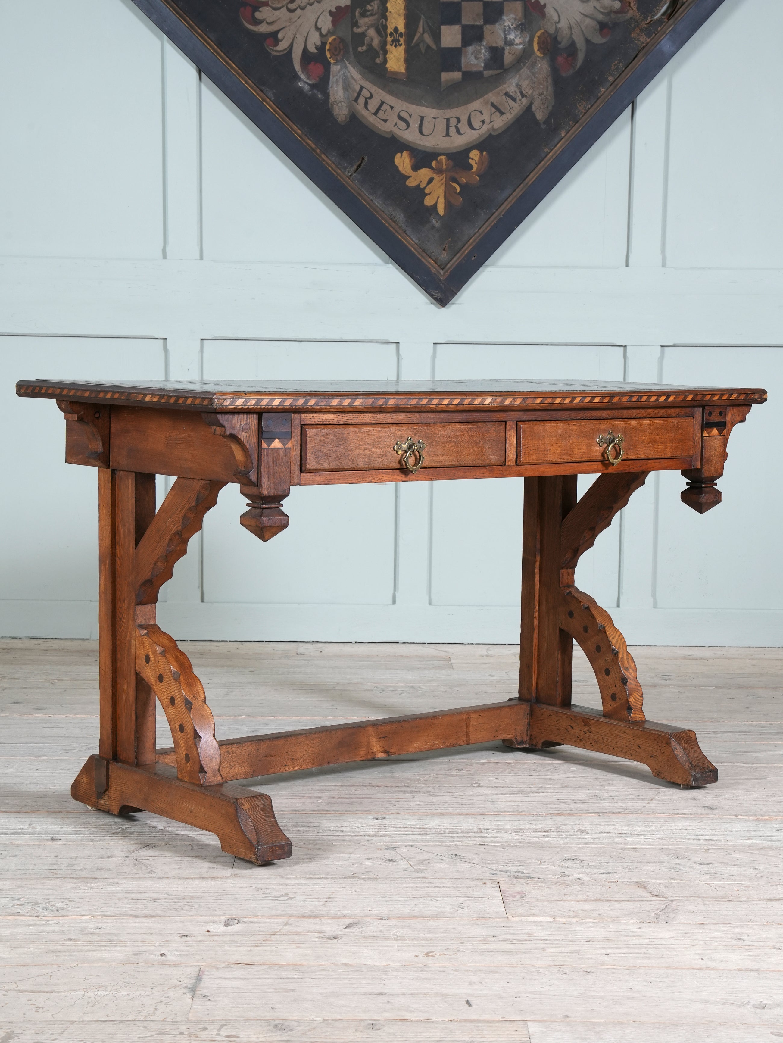 A Gothic Revival Desk in the manner of Charles Bevan