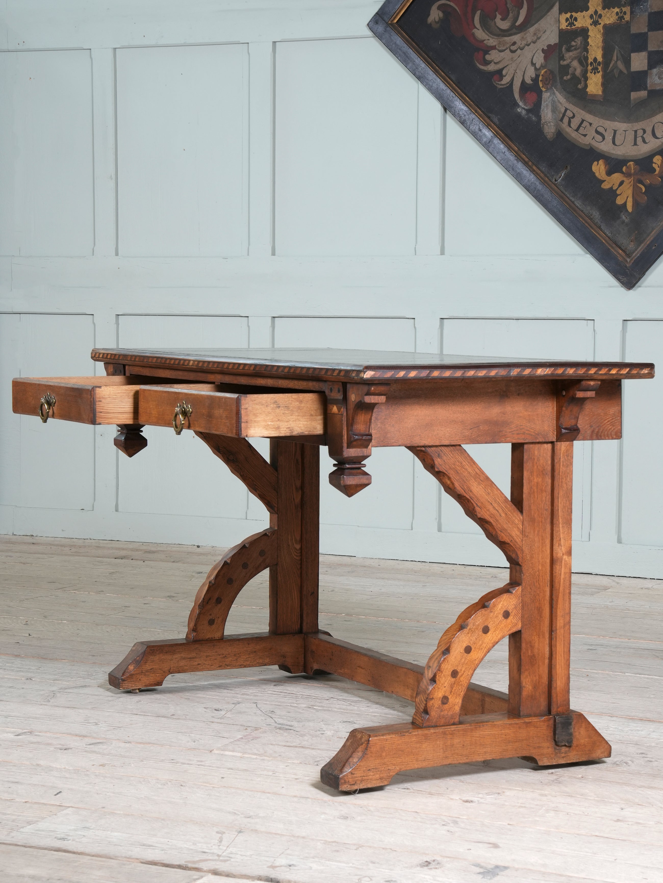 A Gothic Revival Desk in the manner of Charles Bevan