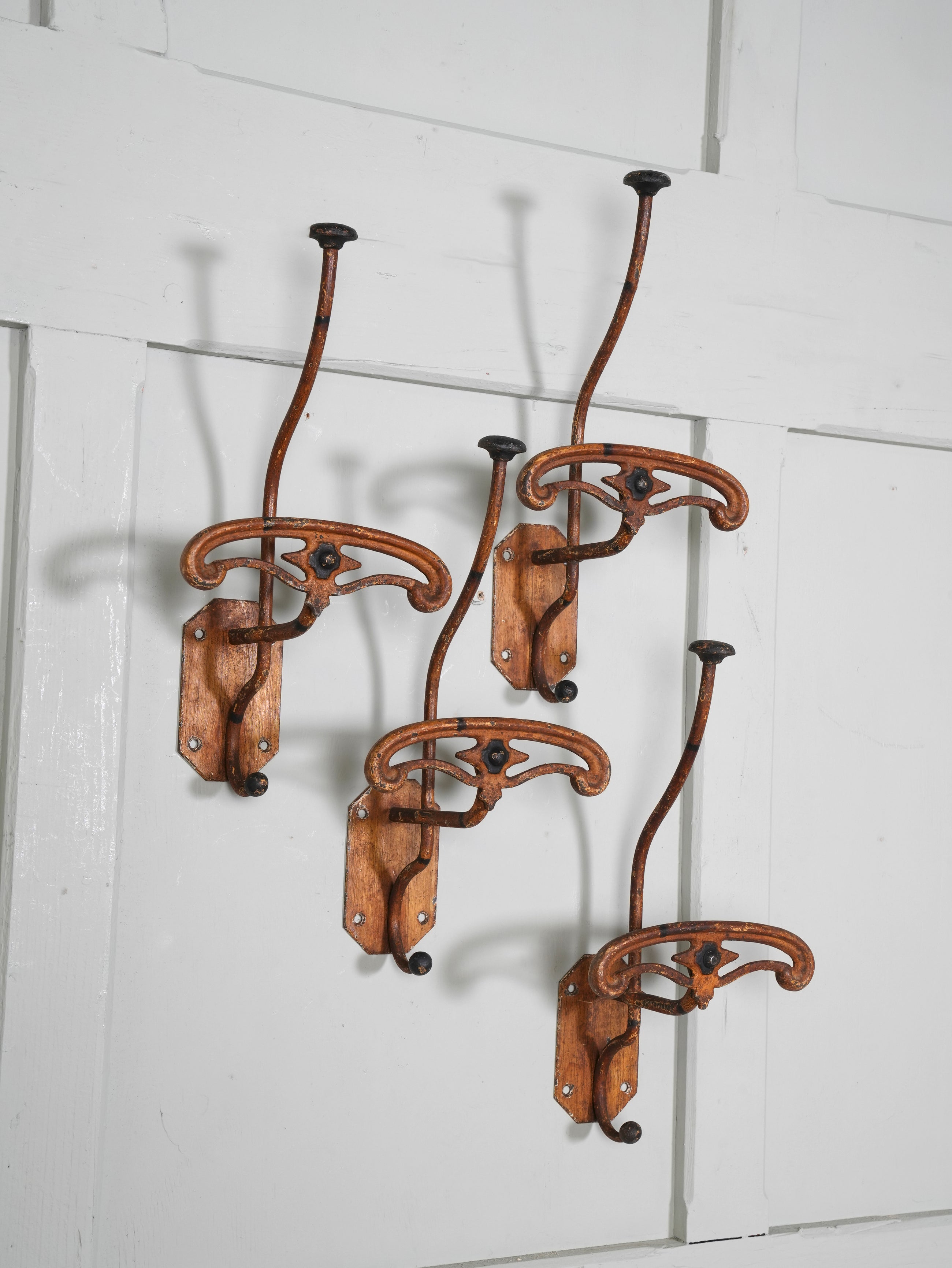 Four Large Hat & Coat Hooks