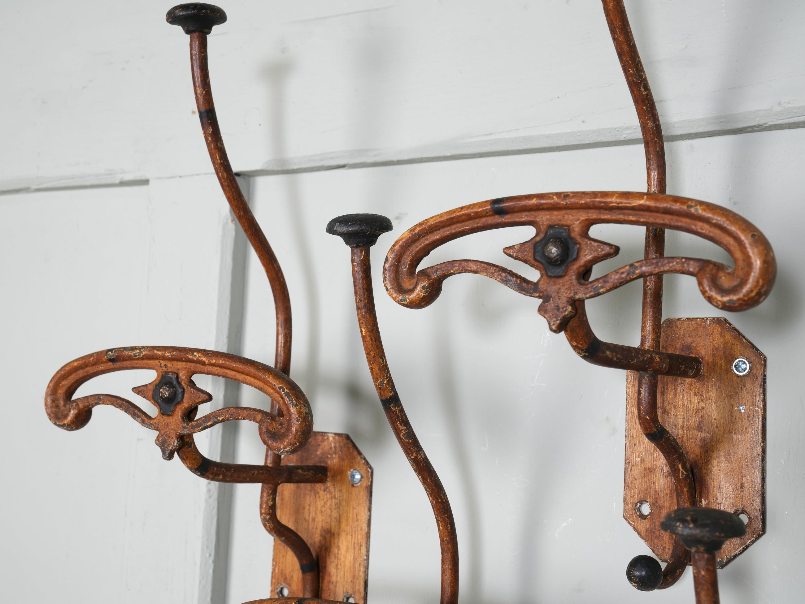 Four Large Hat & Coat Hooks