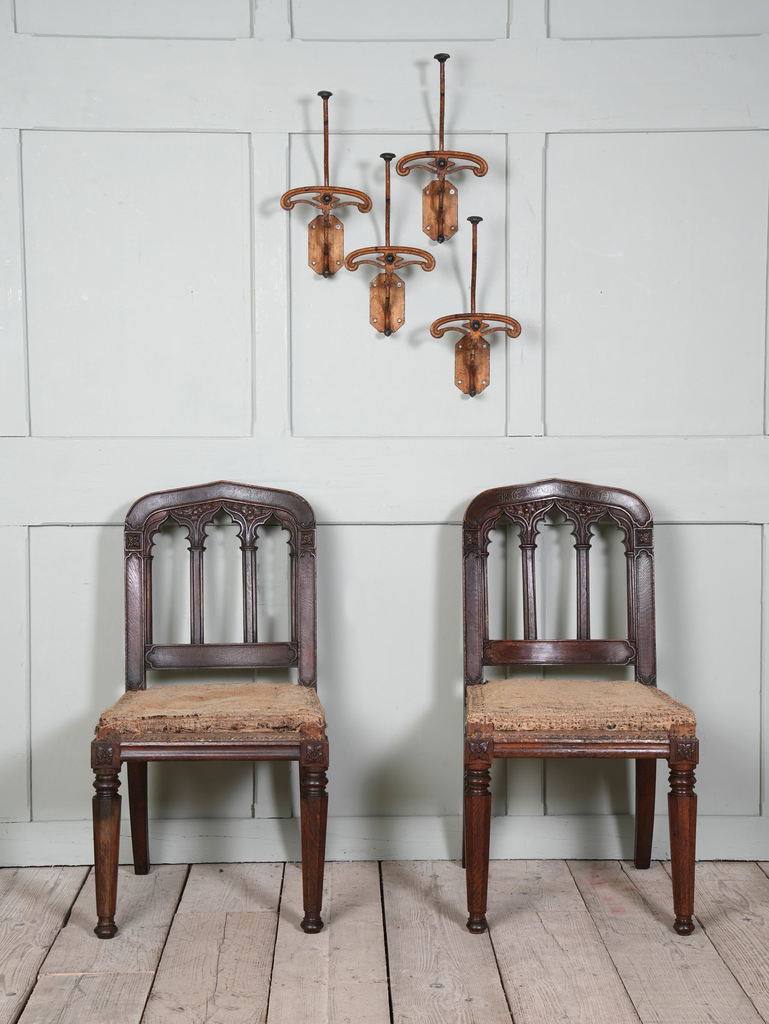 Four Large Hat & Coat Hooks