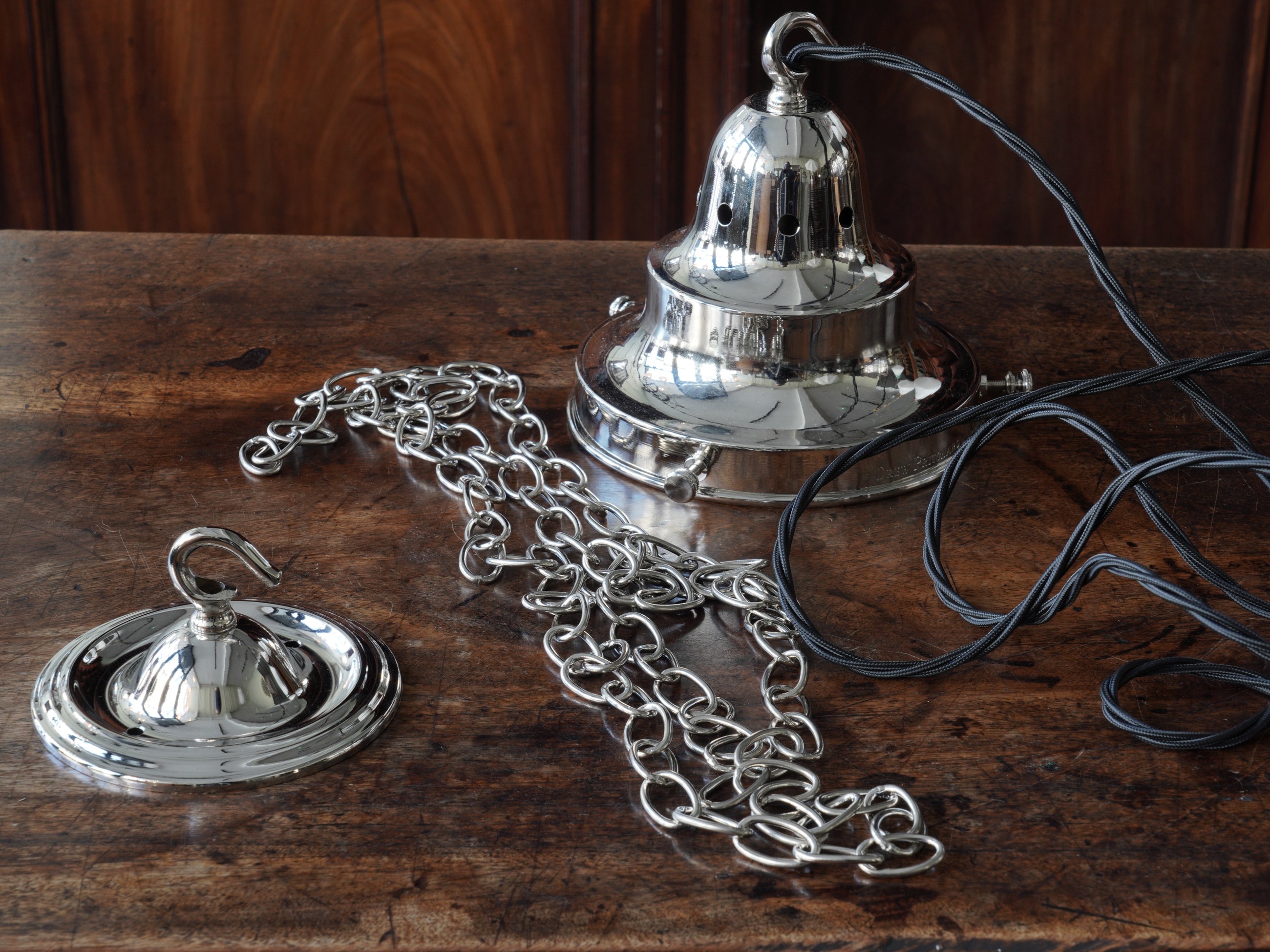 The Capel Bach Opaline Glass Pendant in Nickel