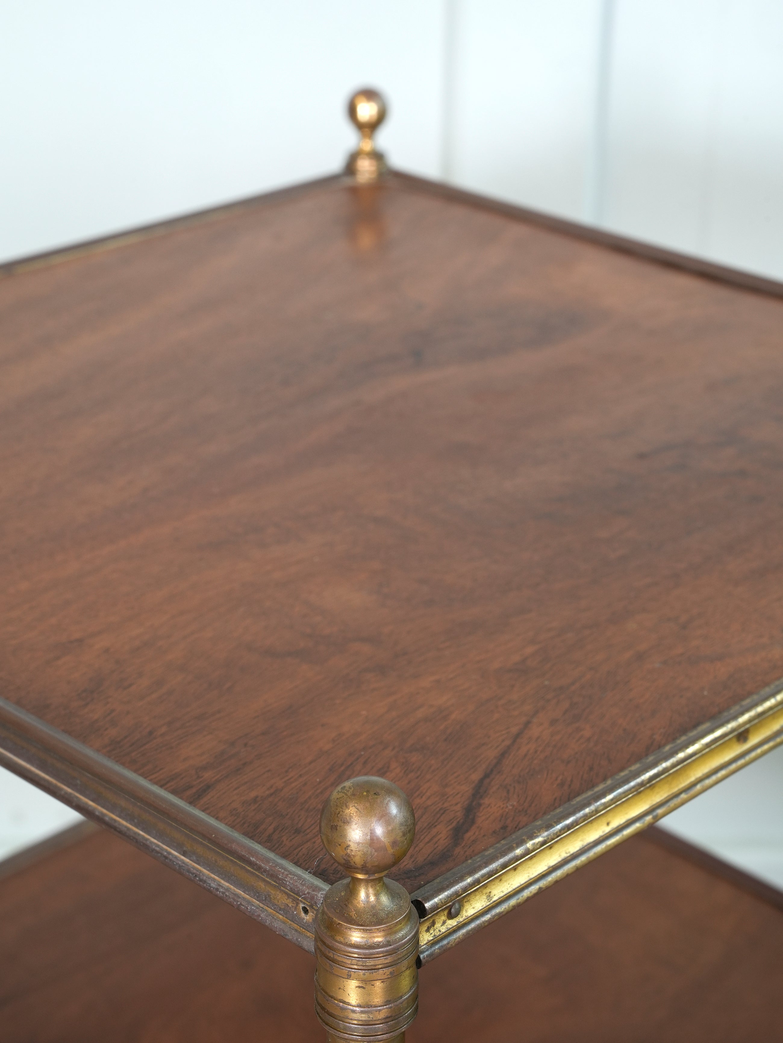 An English Gilt Brass & Mahogany Etagere