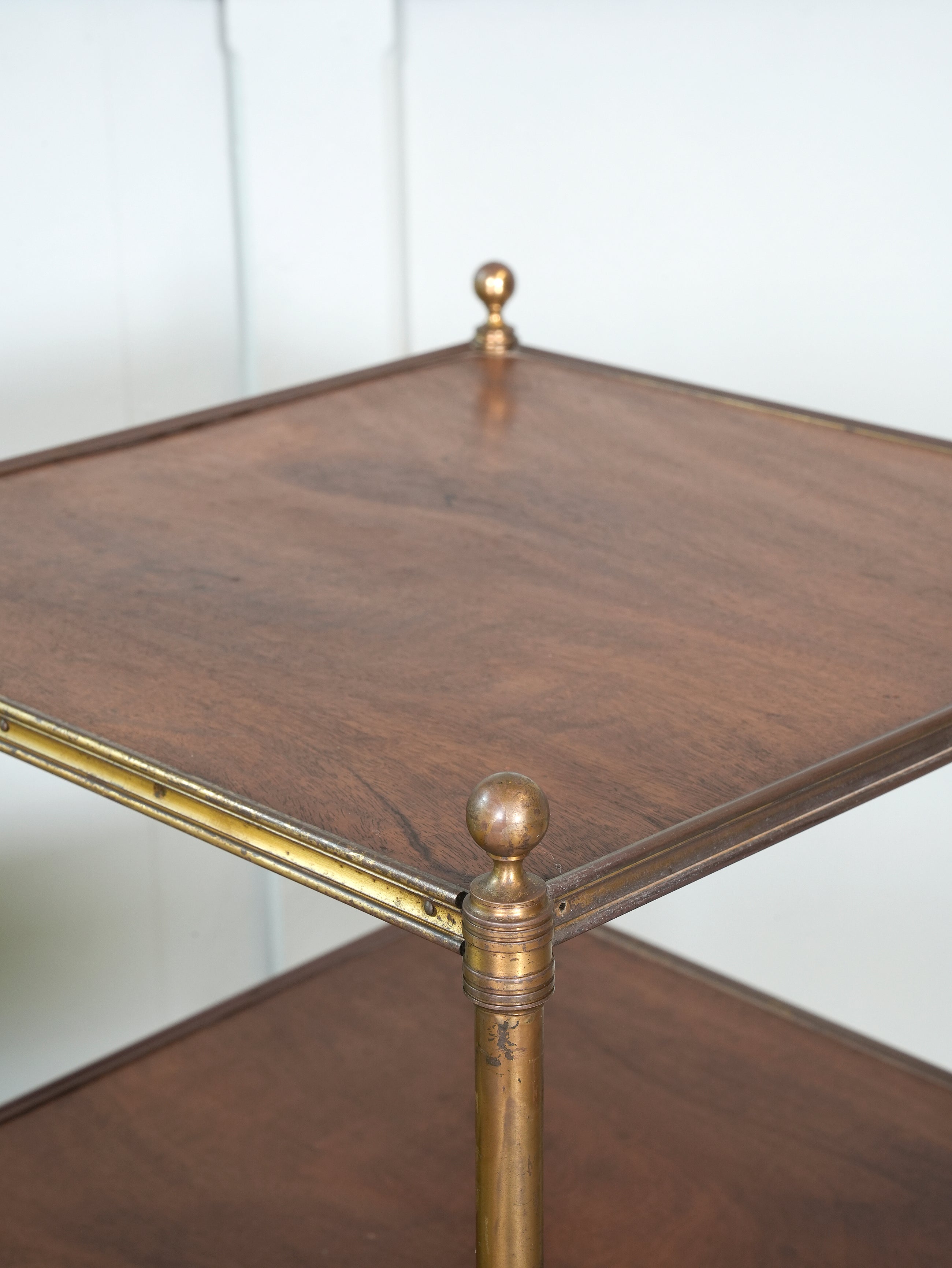 An English Gilt Brass & Mahogany Etagere