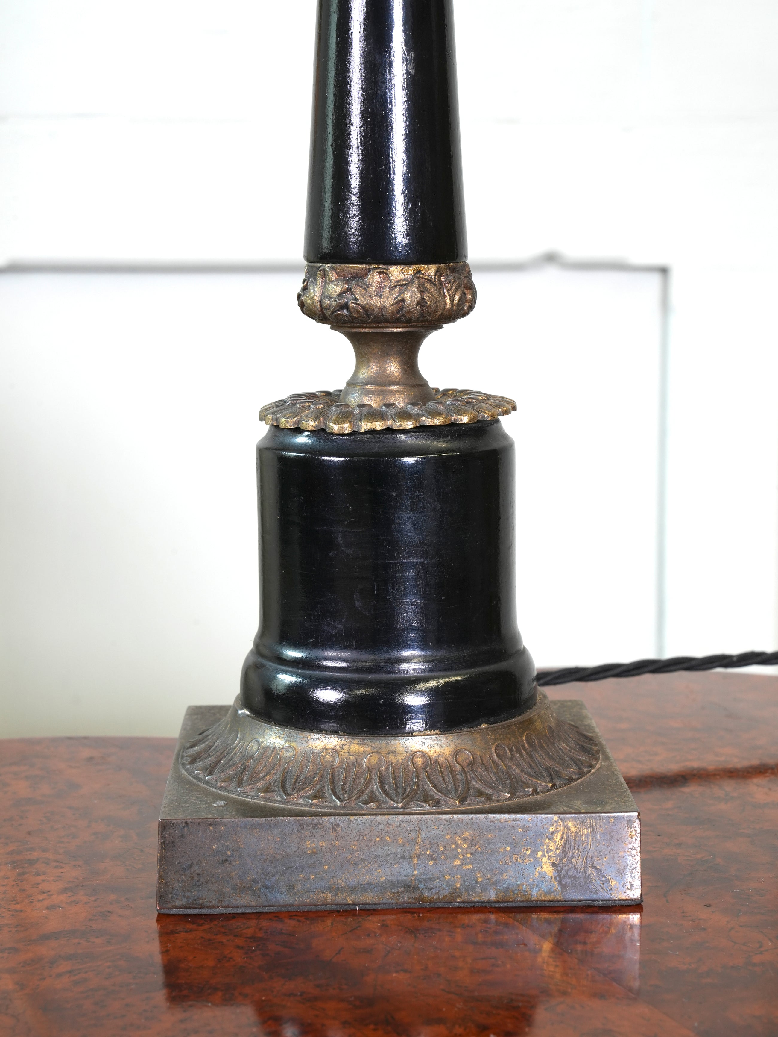 An Ebonised Timber Table Lamp