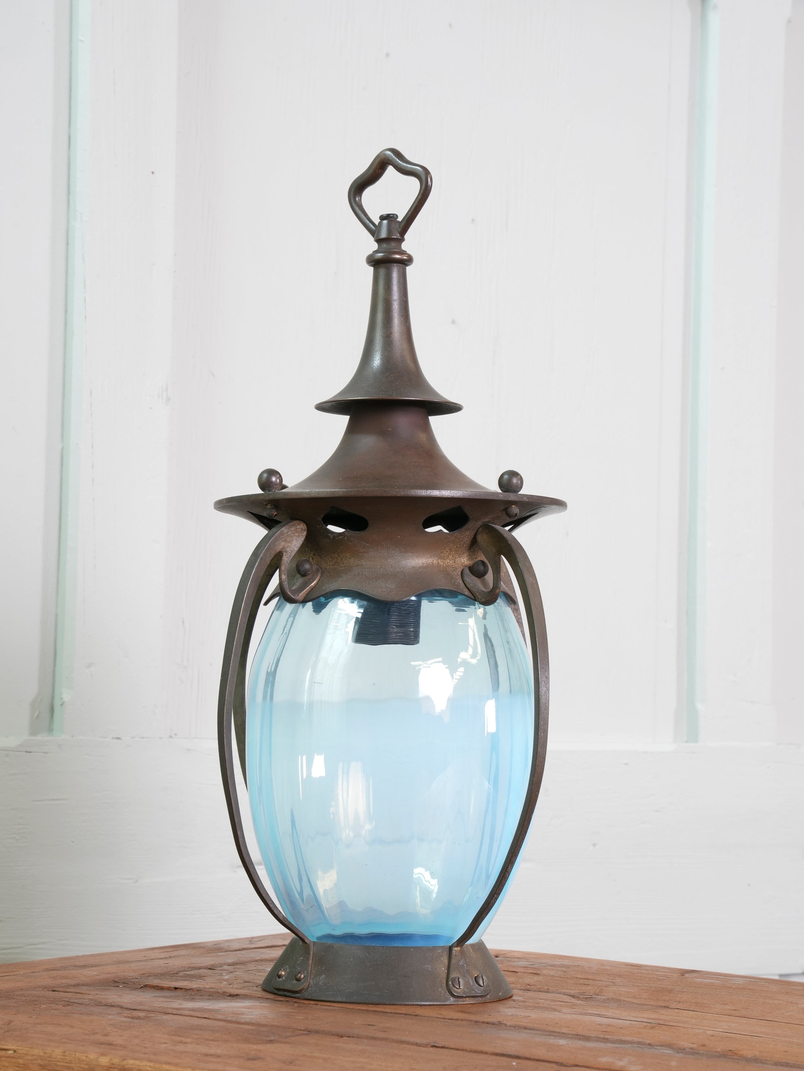 A Brass Arts & Crafts Hall Lantern