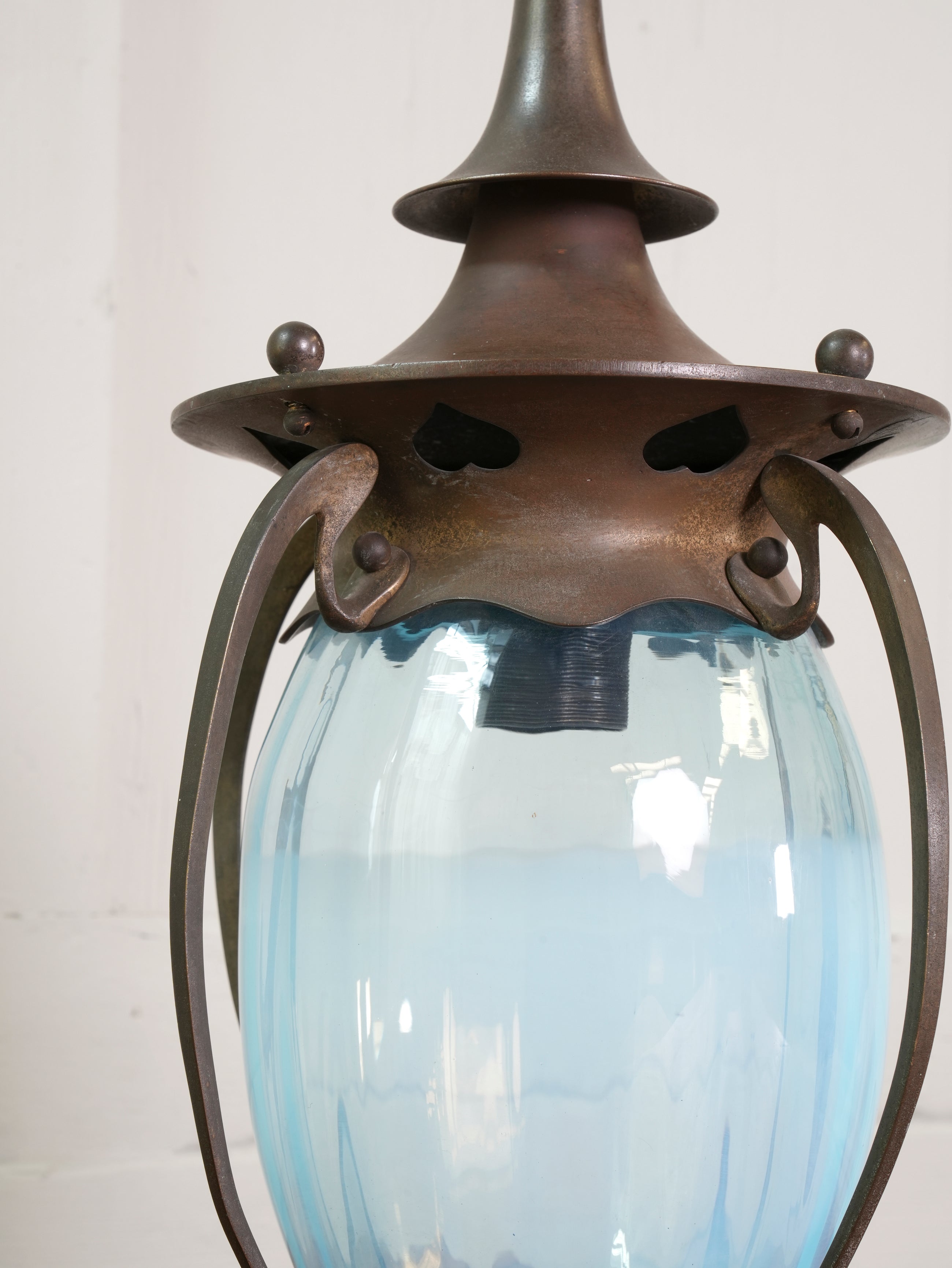 A Brass Arts & Crafts Hall Lantern