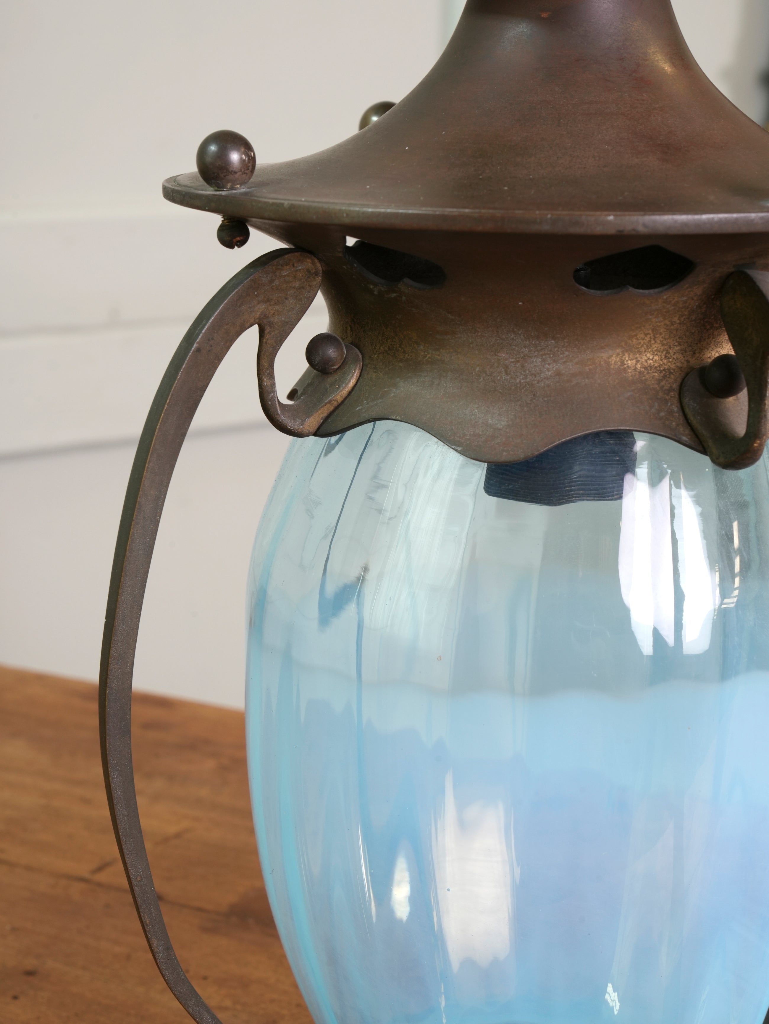 A Brass Arts & Crafts Hall Lantern