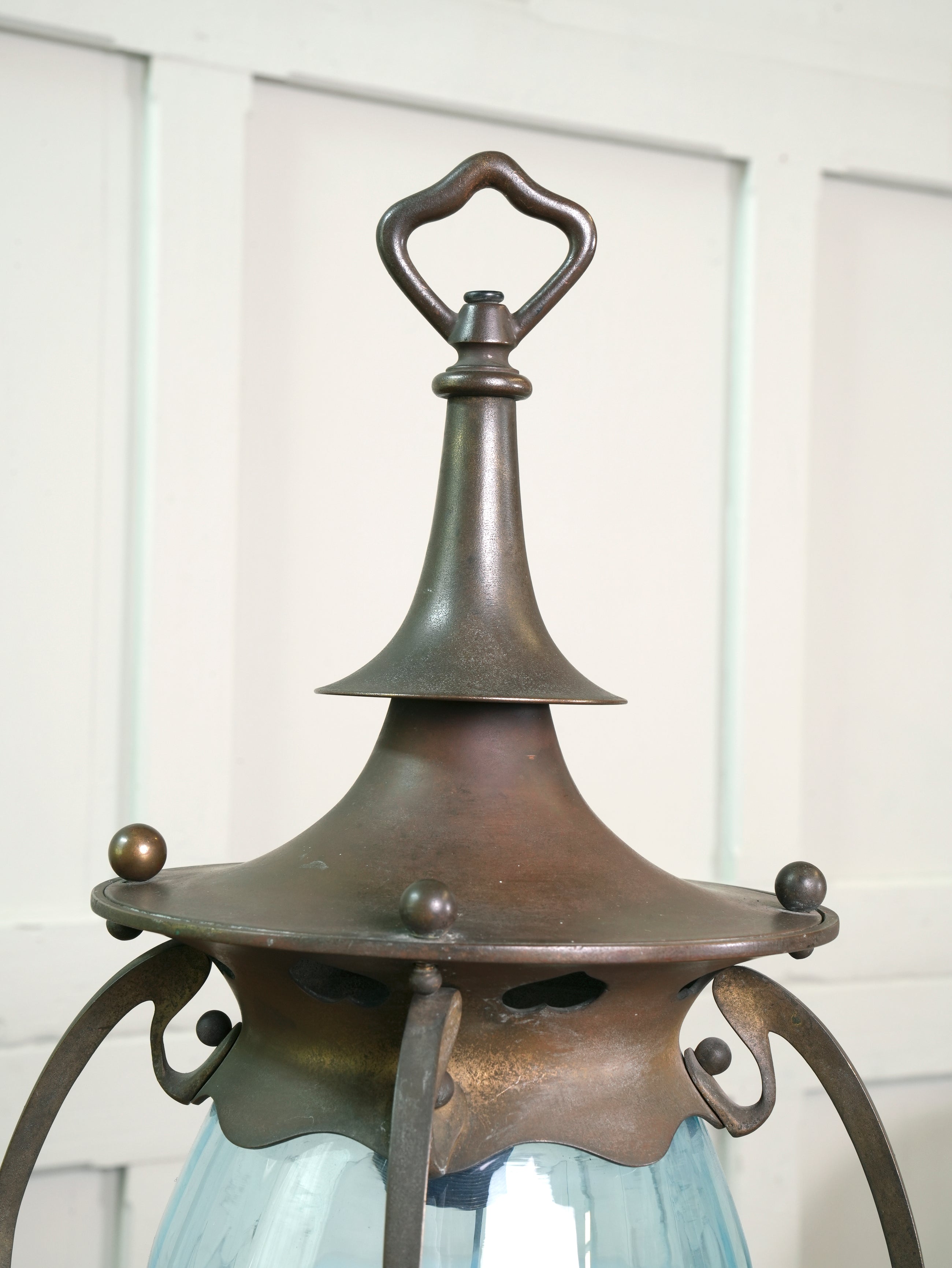 A Brass Arts & Crafts Hall Lantern