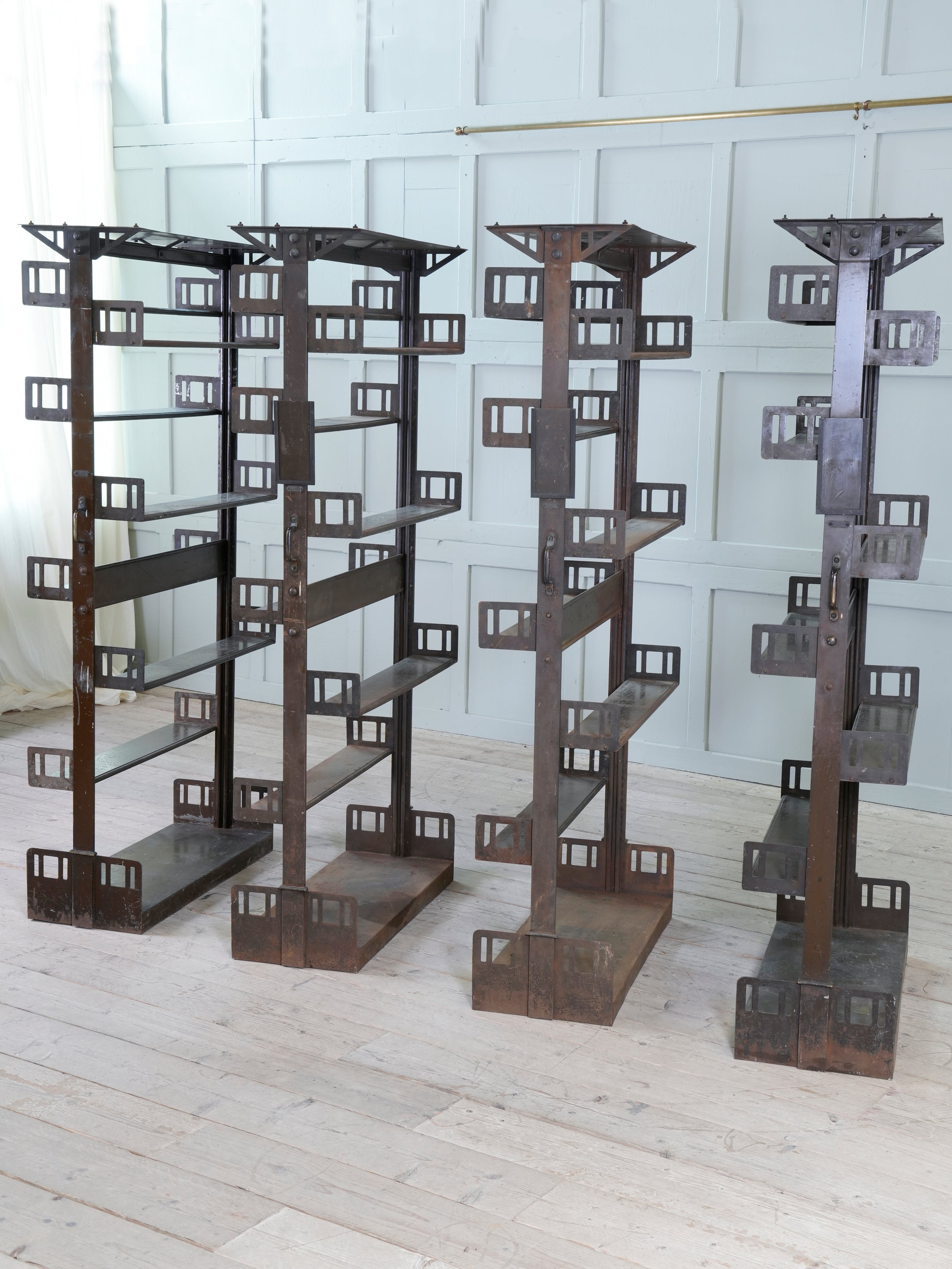 Four Steel James Gibbons Library Racking Systems