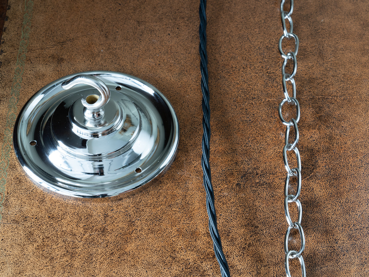 The Eirlys Opaline Glass Pendant in Nickel