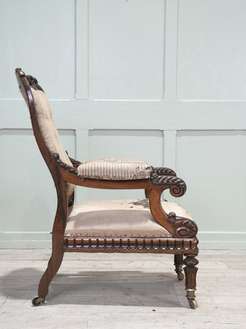 A William IV Rosewood Library Chair