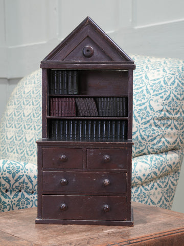A 19th Century Miniature Pedimented Bookcase