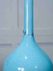 An 18th Century Japanese Blue Glazed Vase Table Lamp