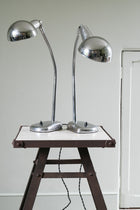 A Pair Chrome Desk Lamps