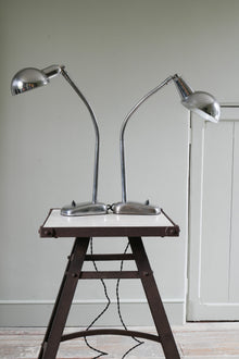 A Pair Chrome Desk Lamps