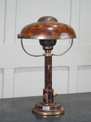 A Faux Tortoise Shell Table Lamp