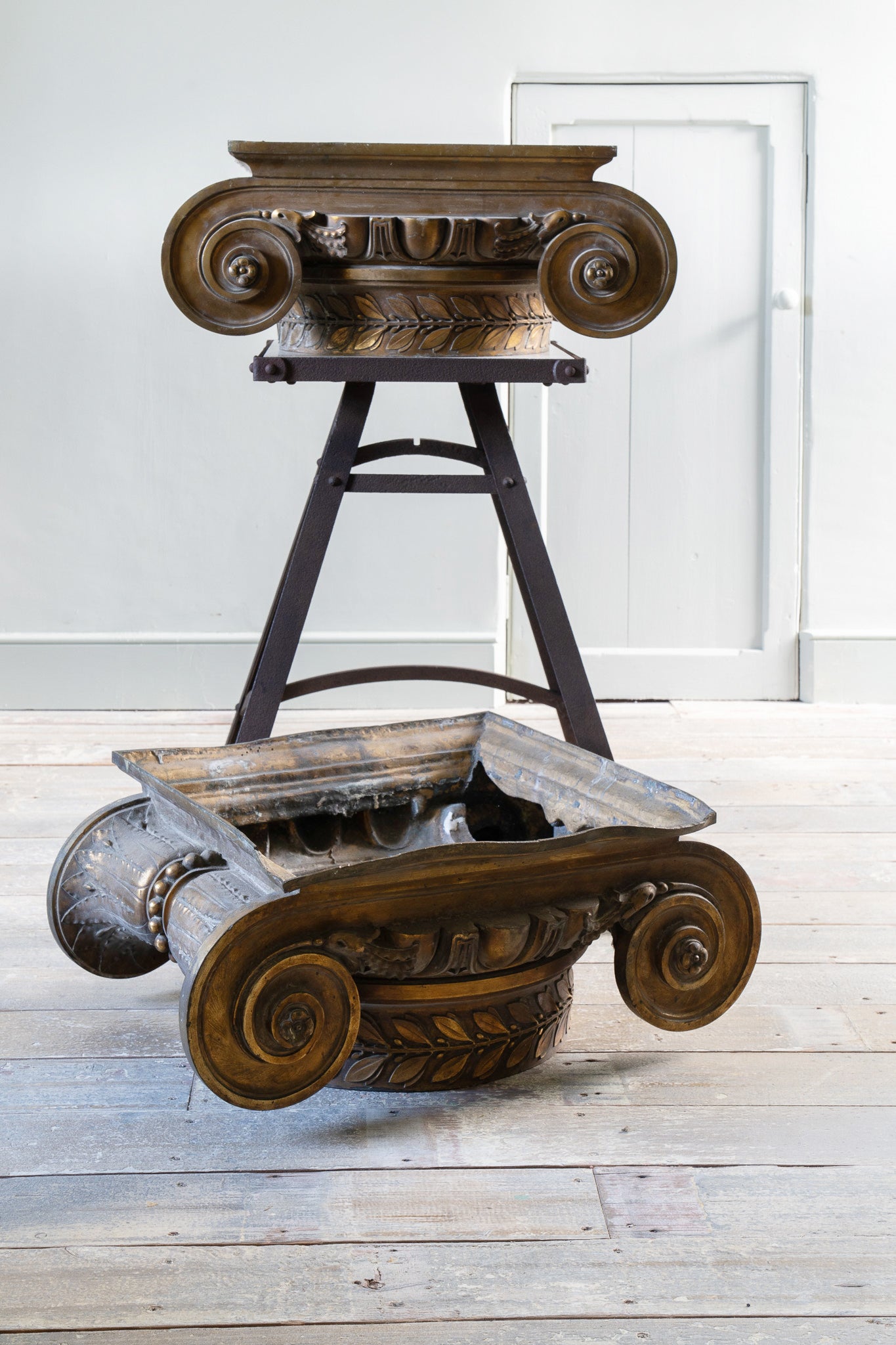 A Pair of 19th Century Composite Order Bronze Capitals