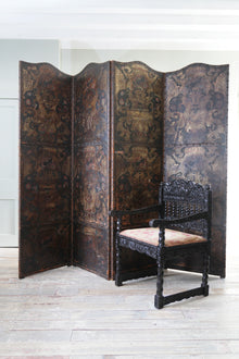 An 18th Century Leather Room Screen