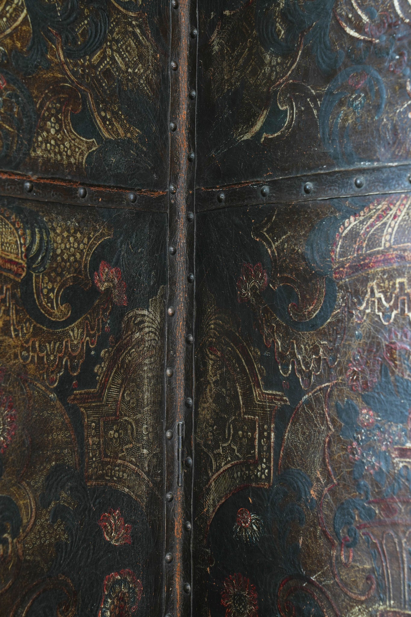 An 18th Century Leather Room Screen