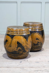 A Pair of glazed Earthenware Garden Stools