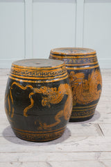 A Pair of glazed Earthenware Garden Stools