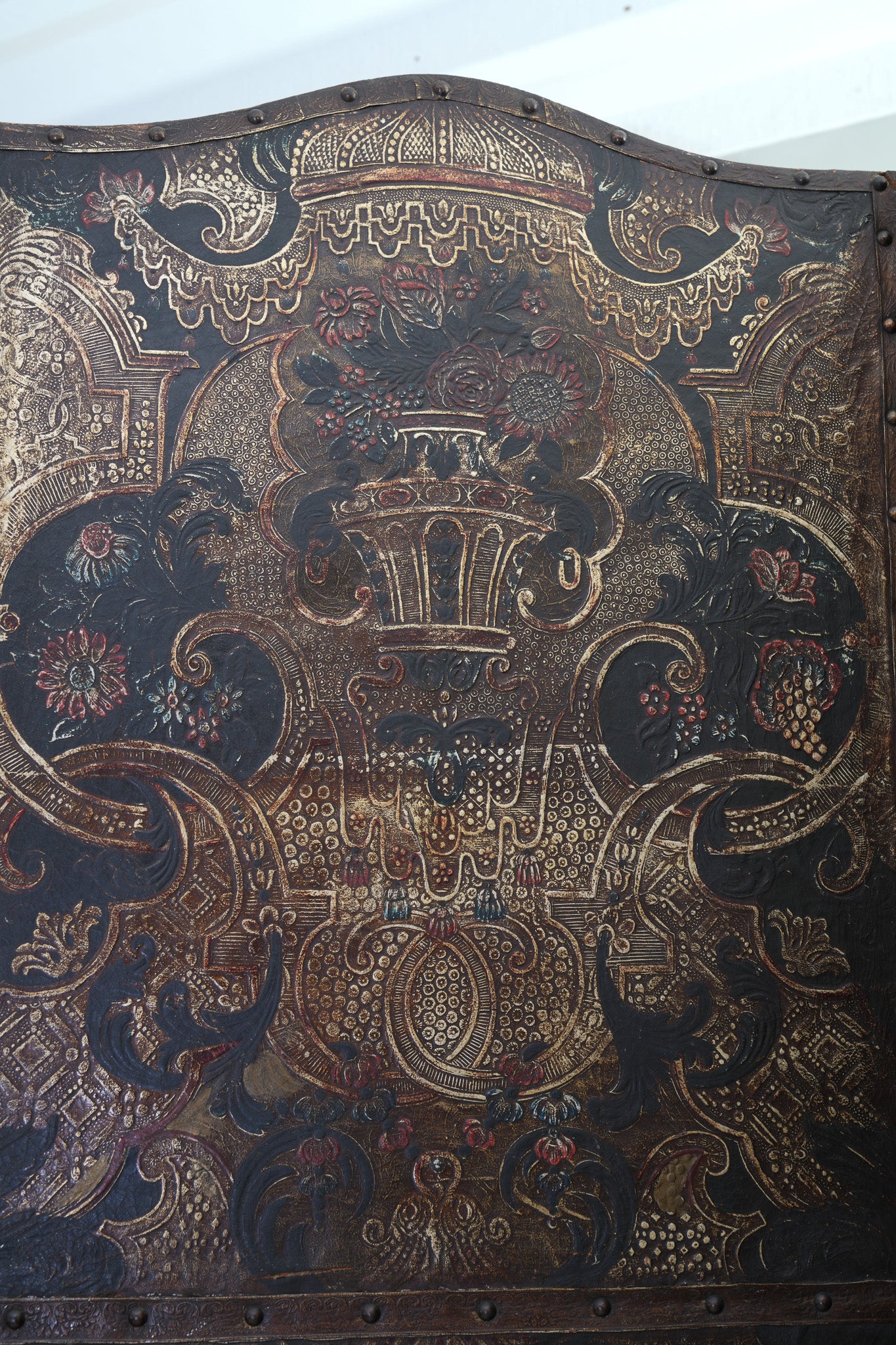 An 18th Century Leather Room Screen